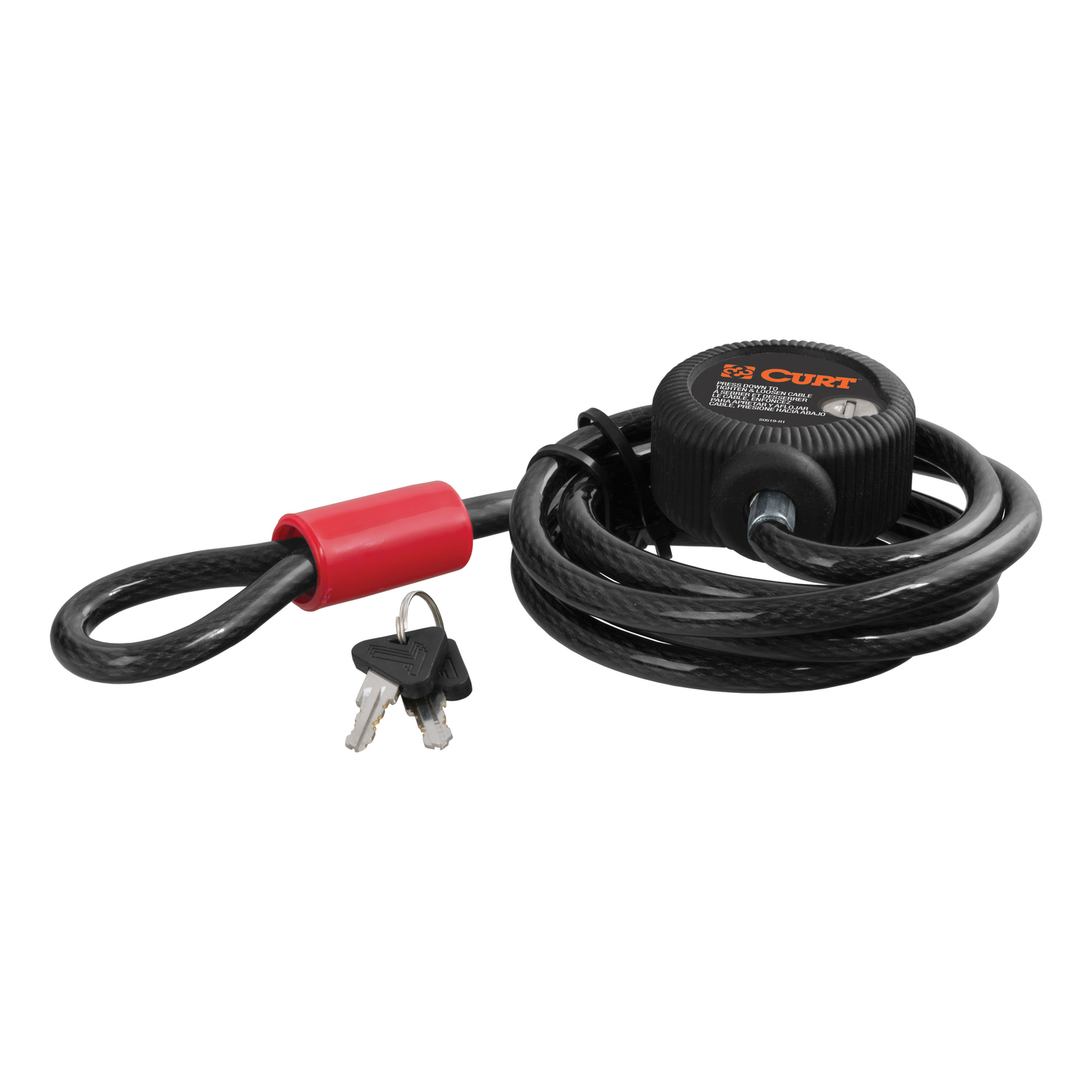 CURT 3/8 in. W X 72 in. L Steel Key Cable Lock - Jamoozus