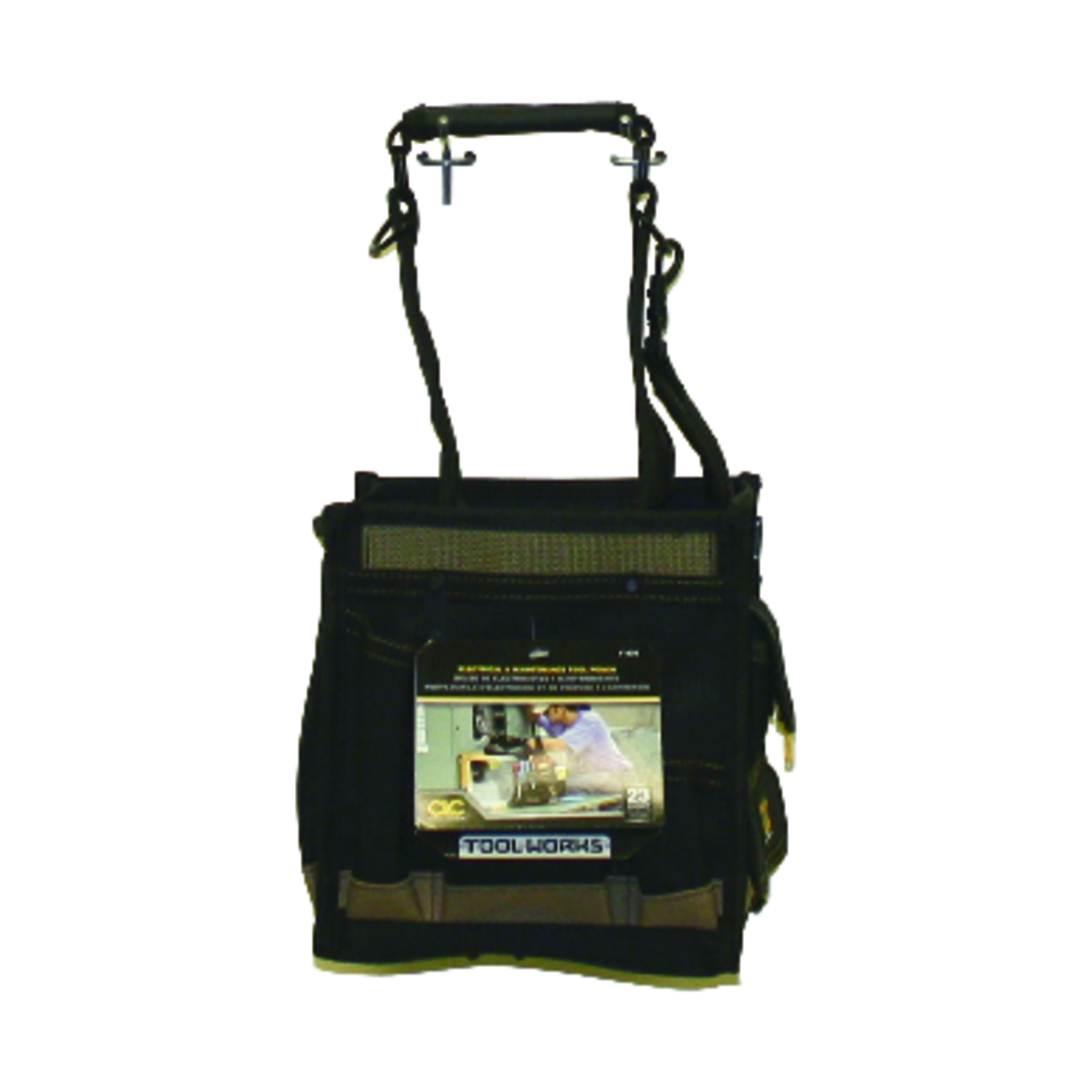 CLC 8 in. W X 16 in. H Polyester Tool Carrier 25 pocket Black/Tan 1 pc - Jamoozus