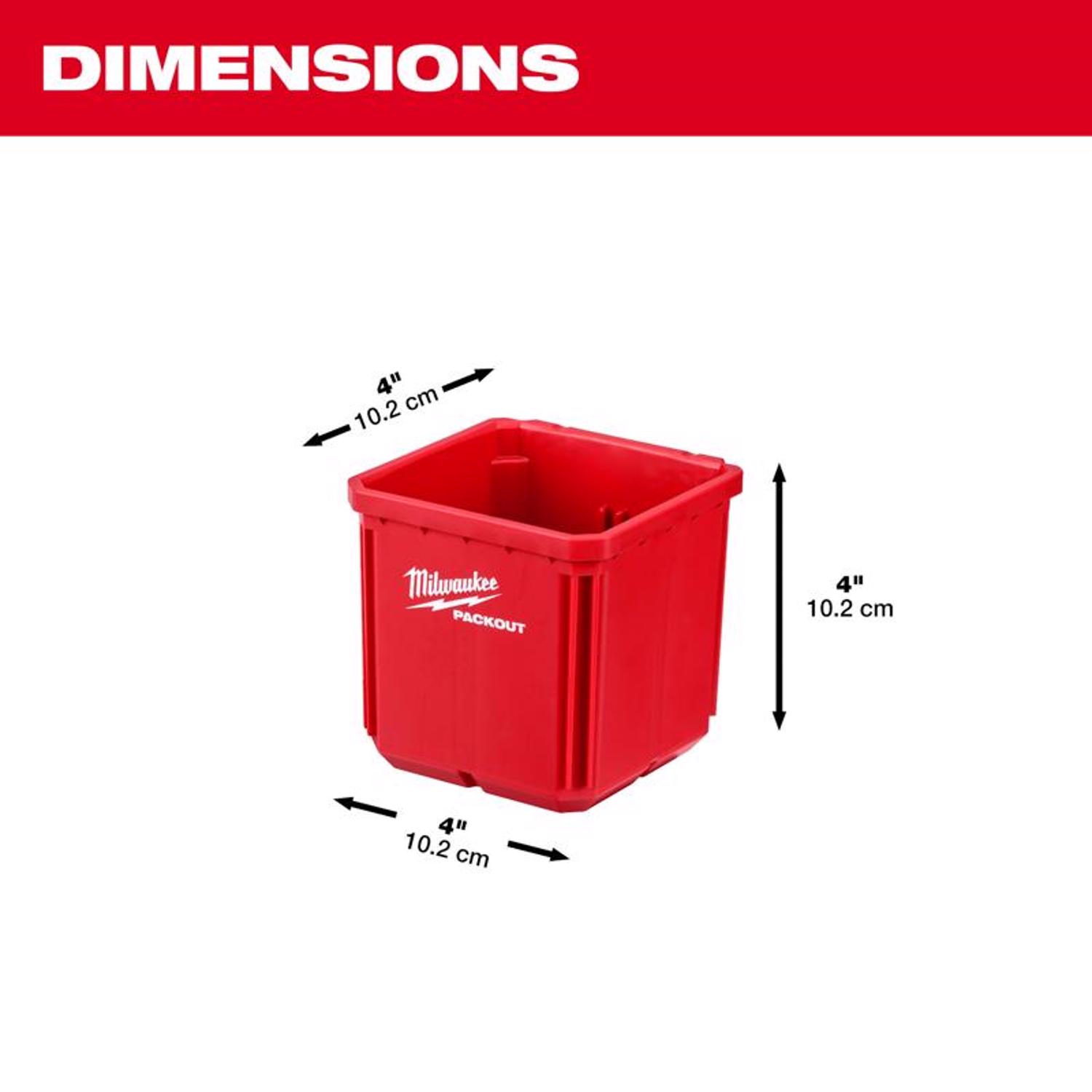 Milwaukee PACKOUT SHOP STORAGE Garage Organizer Small Parts Bin Set Red - Jamoozus