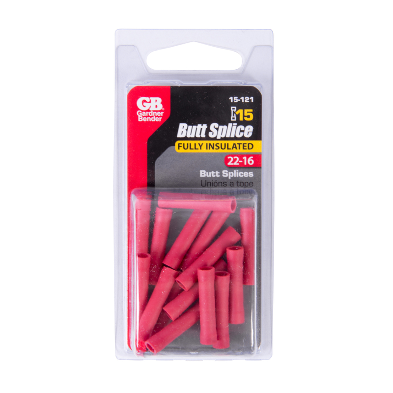 Gardner Bender 22-18 AWG Insulated Butt Splice Red 15 pk - Jamoozus