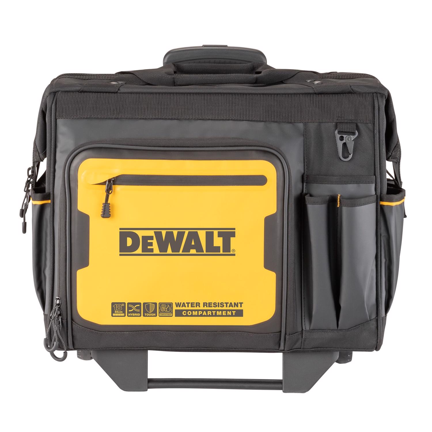 DeWalt Ballistic Nylon Tool Bag On Wheels Roller Tool Bag 27 pocket Black/Yellow 1 pc - Jamoozus