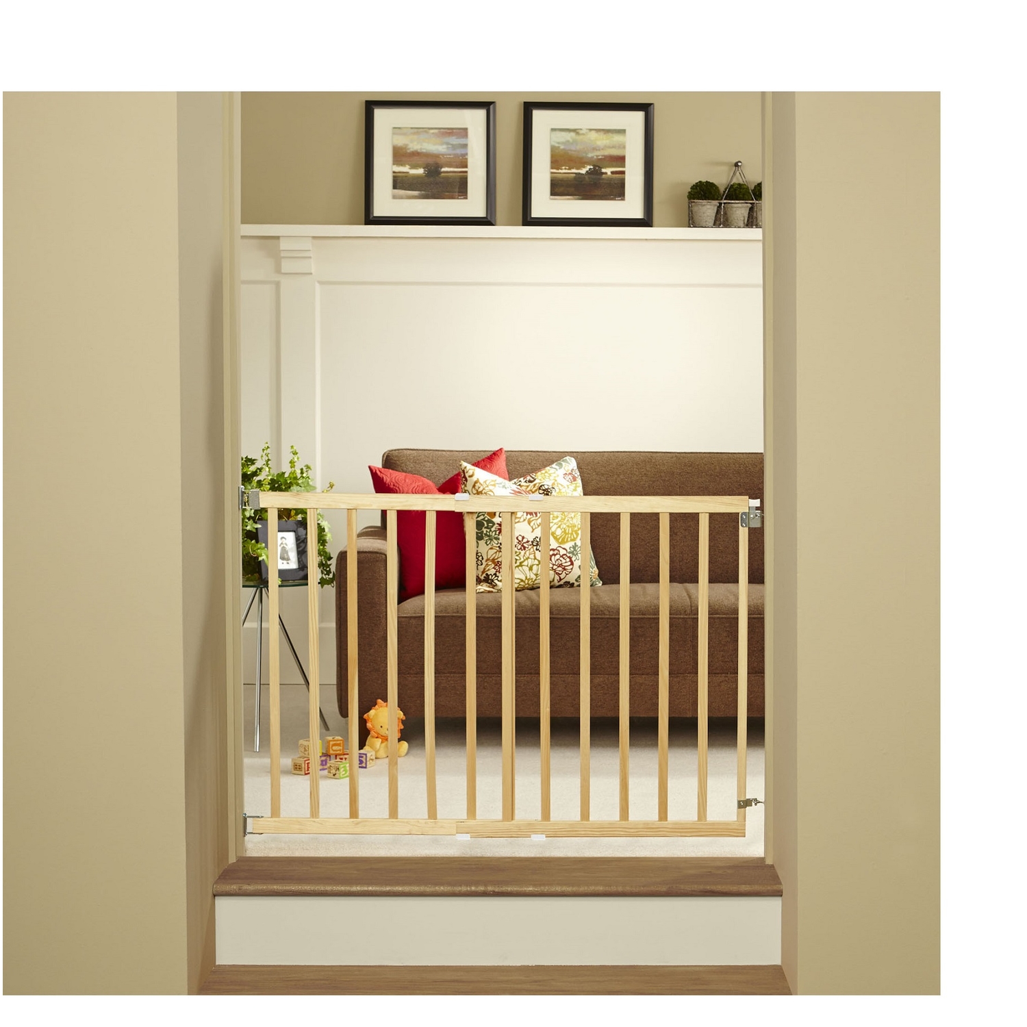 North States White 30 in. H X 28-42 in. W Wood Child Safety Gate - Jamoozus