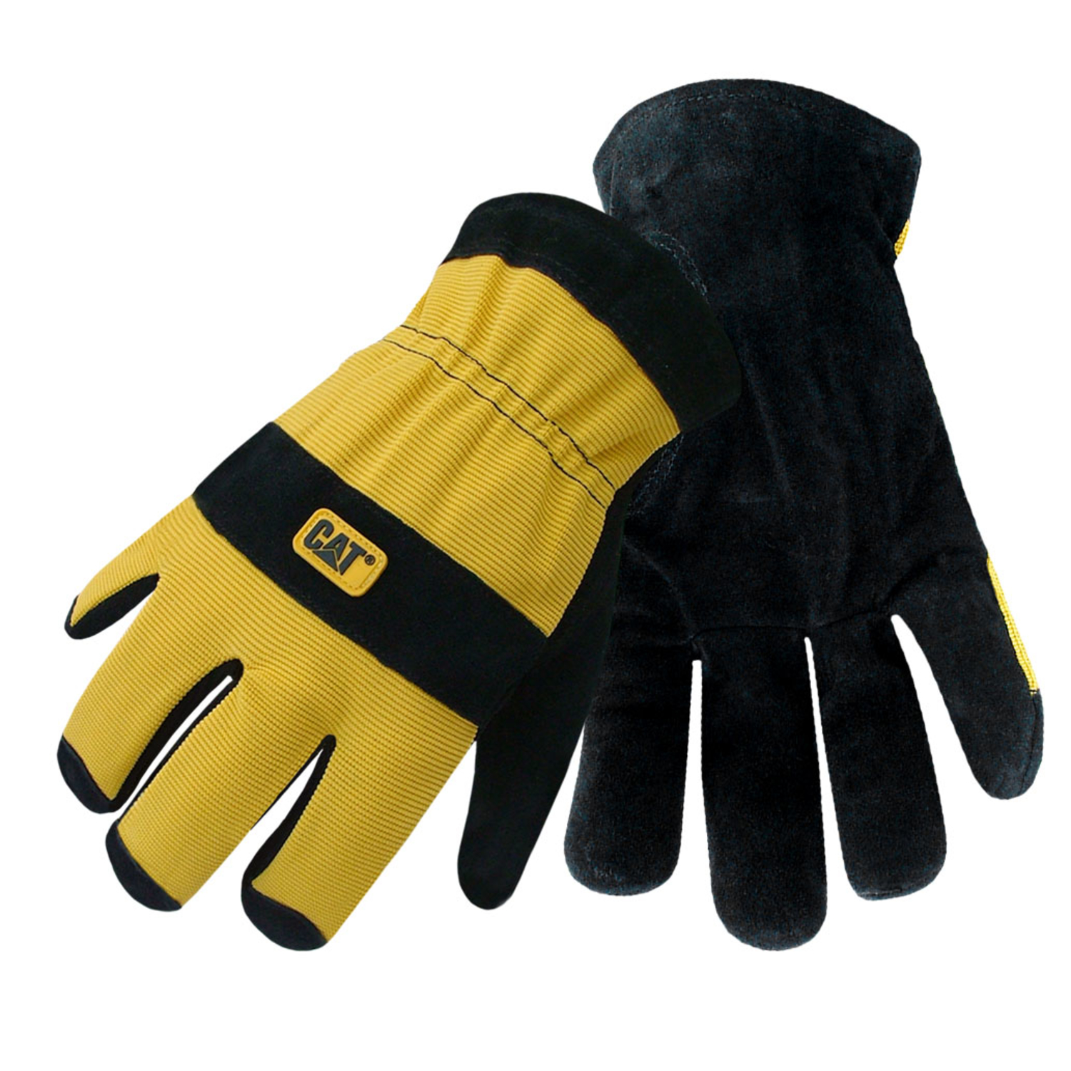 CAT Men's Indoor/Outdoor Palm Work Gloves Black/Yellow L 1 pair - Jamoozus