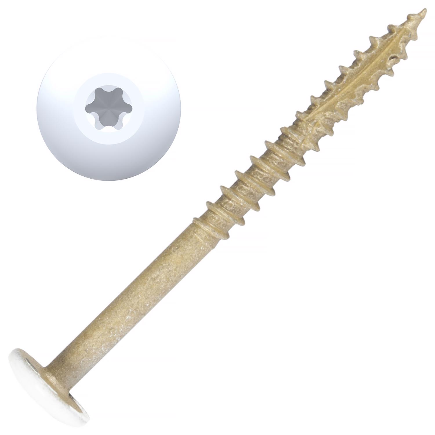 Screw Products AURA No. 10 X 2.5 in. L Star White Cabinet Screws 1 lb 63 pk - Jamoozus