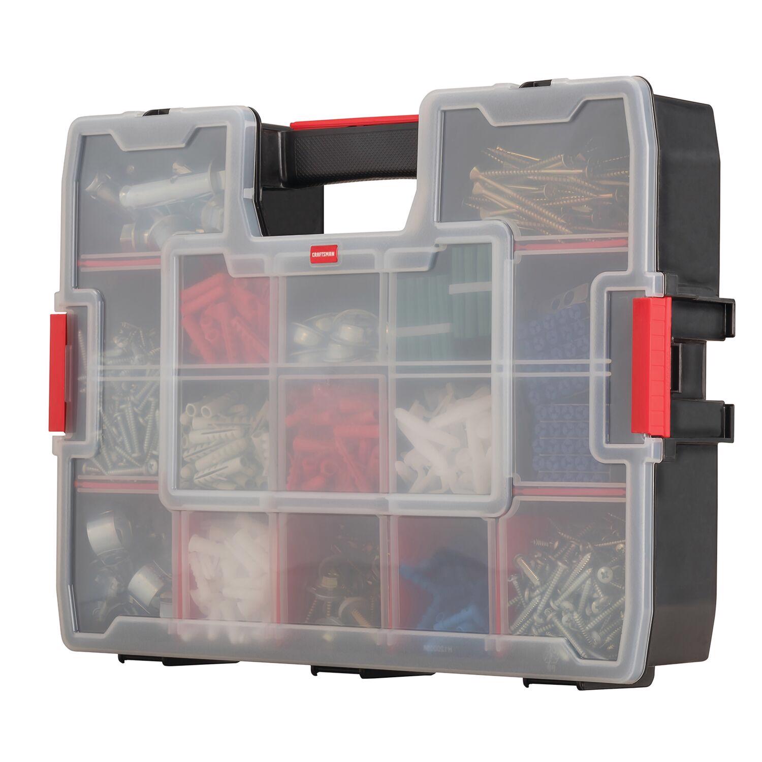 Craftsman 14.8 in. W X 2.71 in. H X 11.5 in. D Storage Organizer Plastic 14 compartments Black/Red - Jamoozus