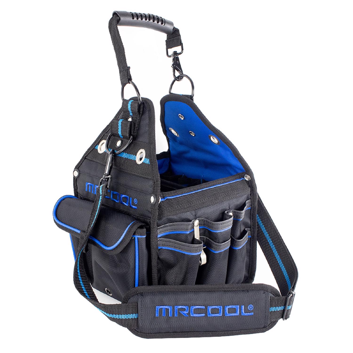 MRCOOL 8.25 in. W X 13 in. H Nylon Tool Bag 27 pocket Black/Blue 1 pc - Jamoozus