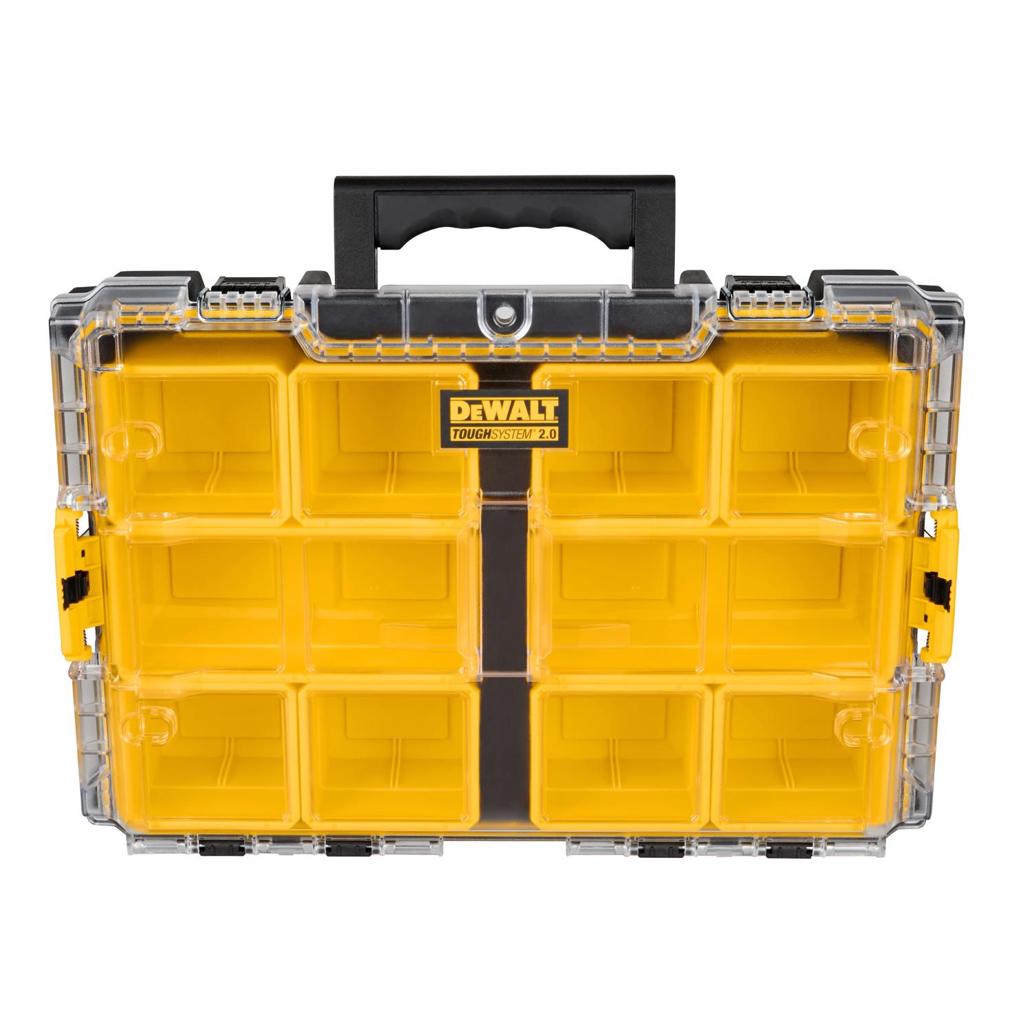 DeWalt ToughSystem 2.0 Storage Organizer Impact-Resistant Poly 10 compartments Black/Yellow - Jamoozus