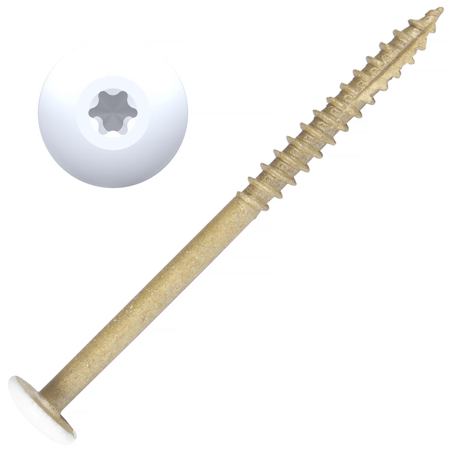 Screw Products AURA No. 10 X 3 in. L Star White Cabinet Screws 5 lb 270 pk - Jamoozus