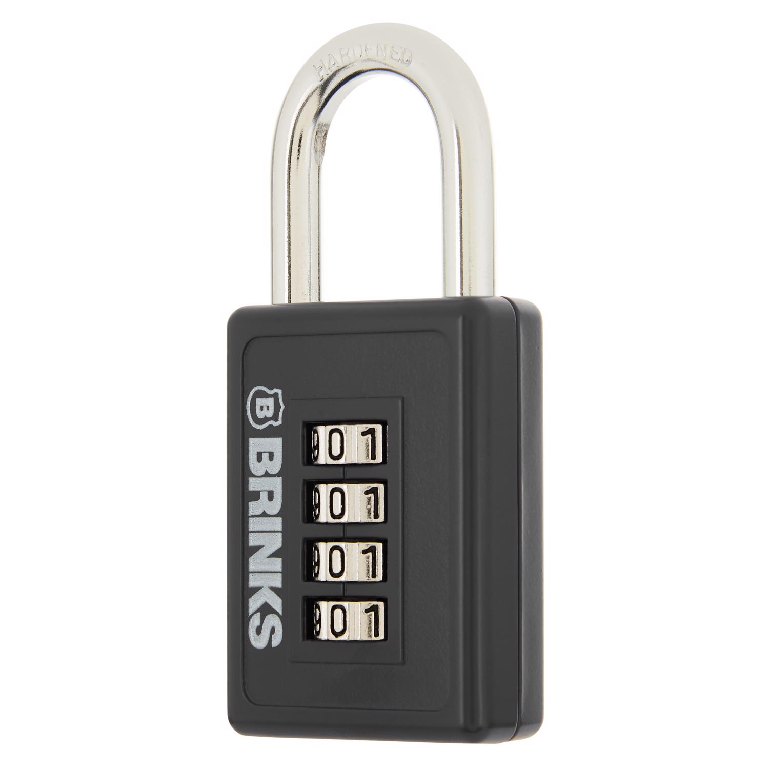 Brinks 3.25 in. W X 1.574 in. L Die-Cast Zinc 4-Dial Combination Padlock - Jamoozus