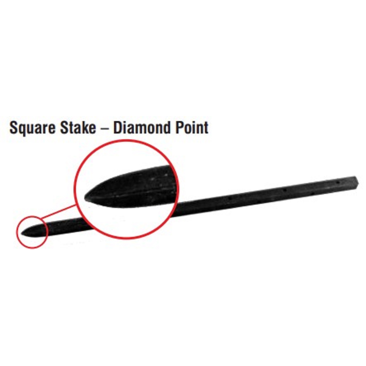 Grip-Rite Steel Square Stake 24 in. L X 0.63 in. D - Jamoozus