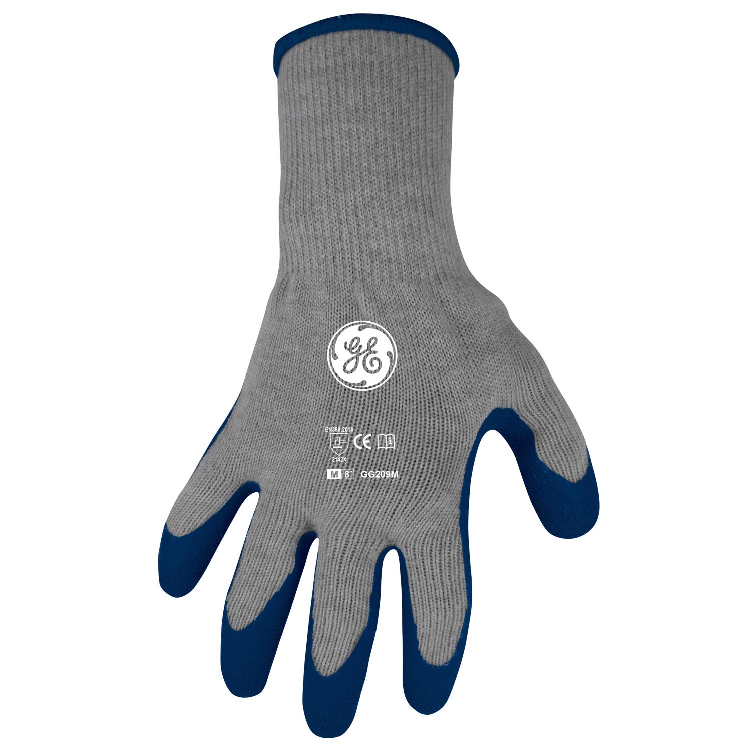 General Electric Unisex Crinkle Dipped Gloves Blue/Gray M 1 pair - Jamoozus