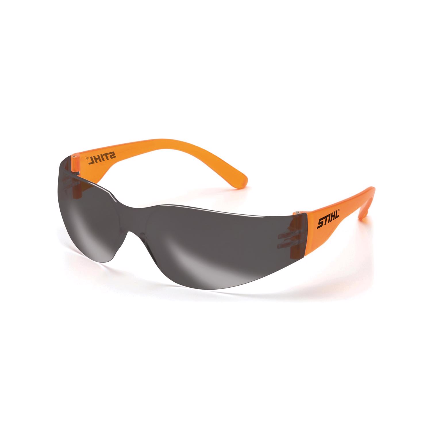 STIHL Ultra Light Impact-Resistant Safety Glasses Smoke Lens Orange Frame 1 pk - Jamoozus