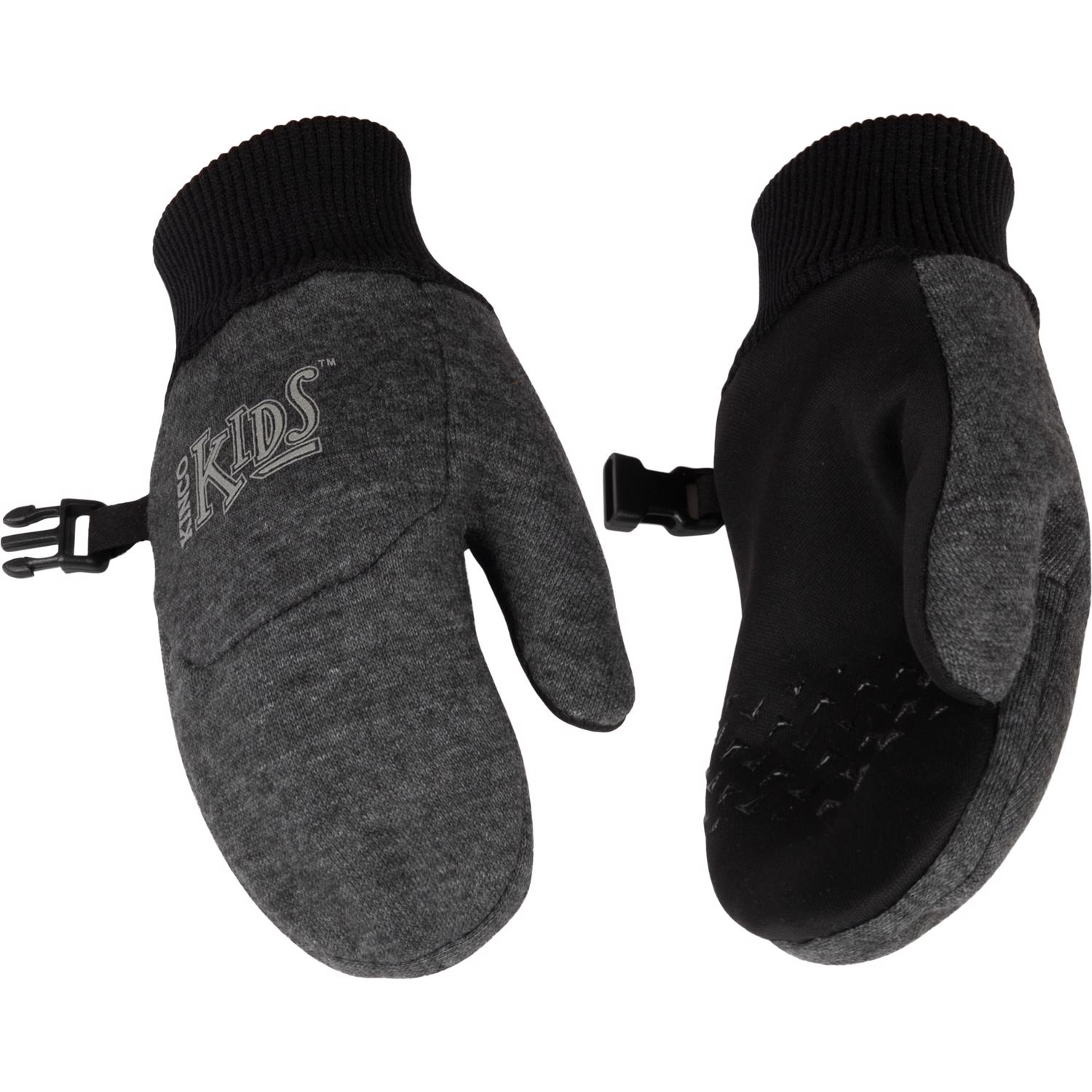Kinco Child's Outdoor Winter Mittens Black/Gray S 1 pair - Jamoozus