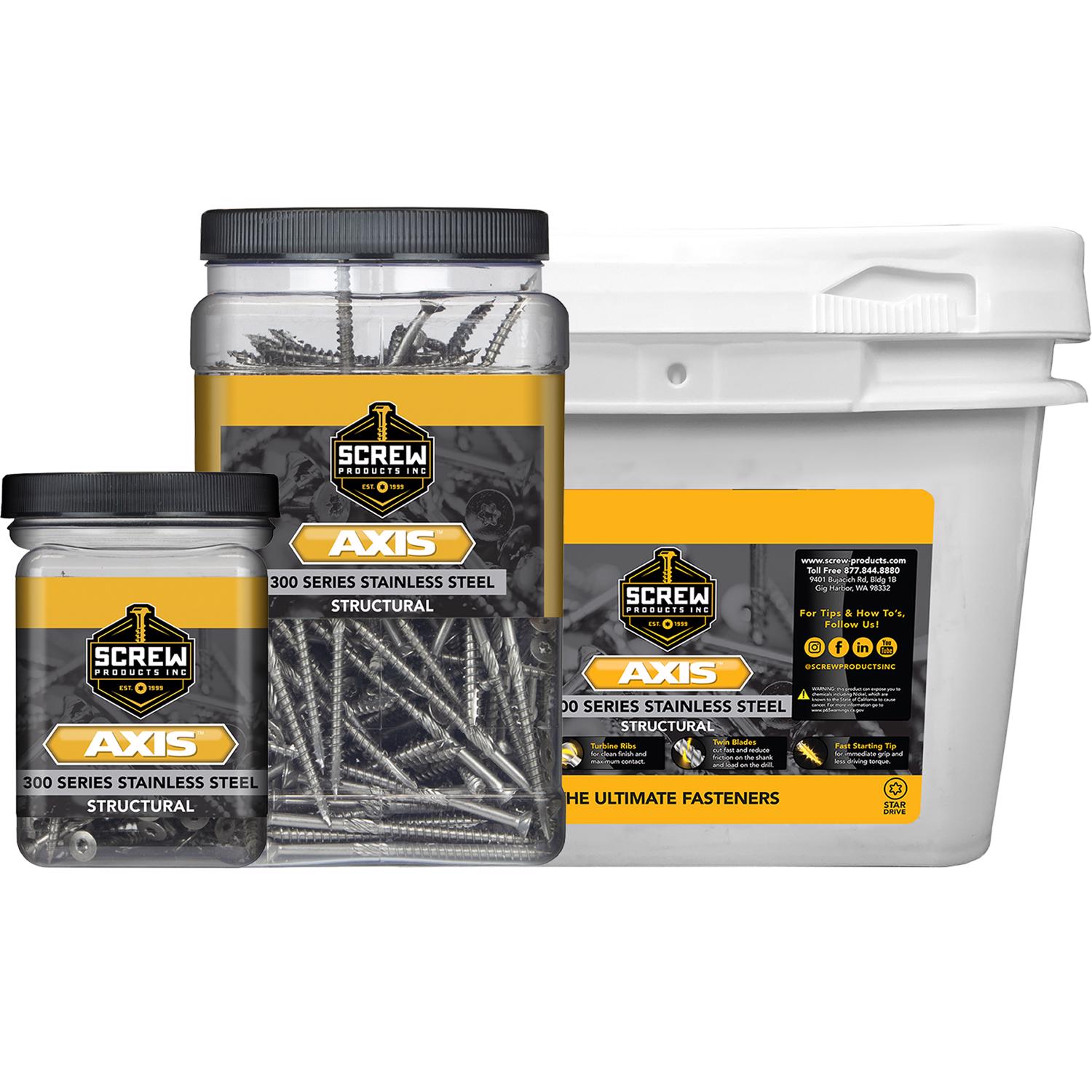 Screw Products AXIS No. 9 X 3 in. L Star Stainless Steel Wood Screws 5 lb 378 pk - Jamoozus