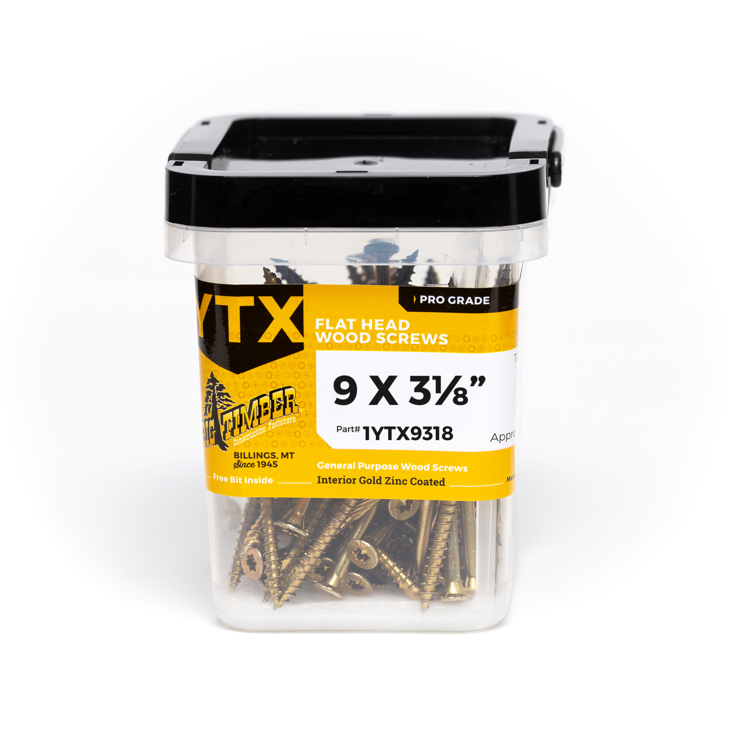 Big Timber No. 9 X 3-1/8 in. L Star Yellow Zinc Wood Screws 1 lb - Jamoozus