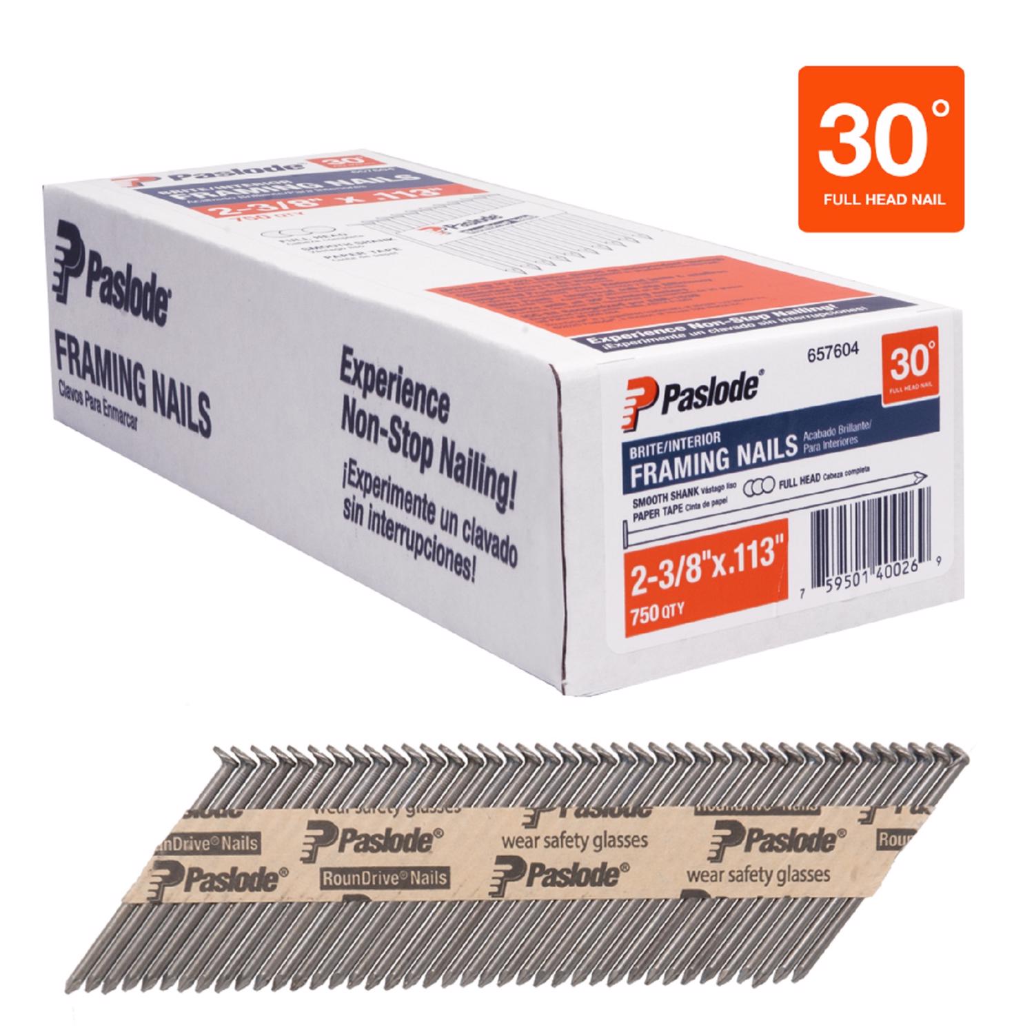 Paslode 2-3/8 in. Framing Bright Steel Nail Full Round Head - Jamoozus