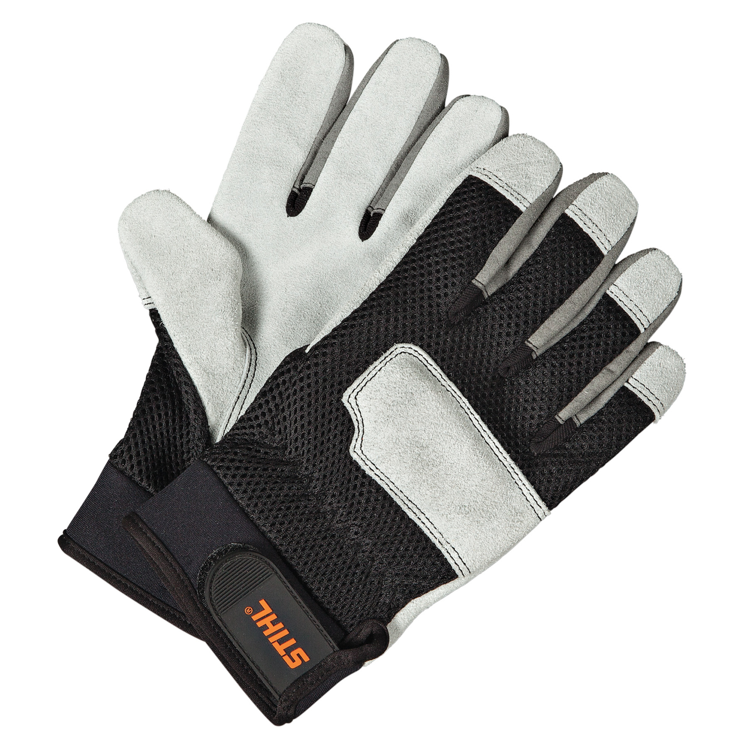 STIHL Value Leather Palms Work Gloves Black/White XL 1 pair - Jamoozus