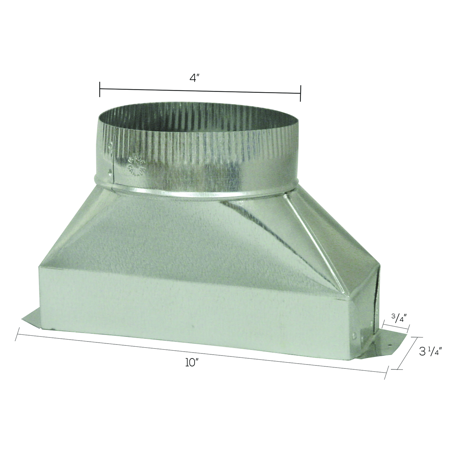 Deflect-O 4 in. D X 10 in. L Galvanized Steel Duct - Jamoozus