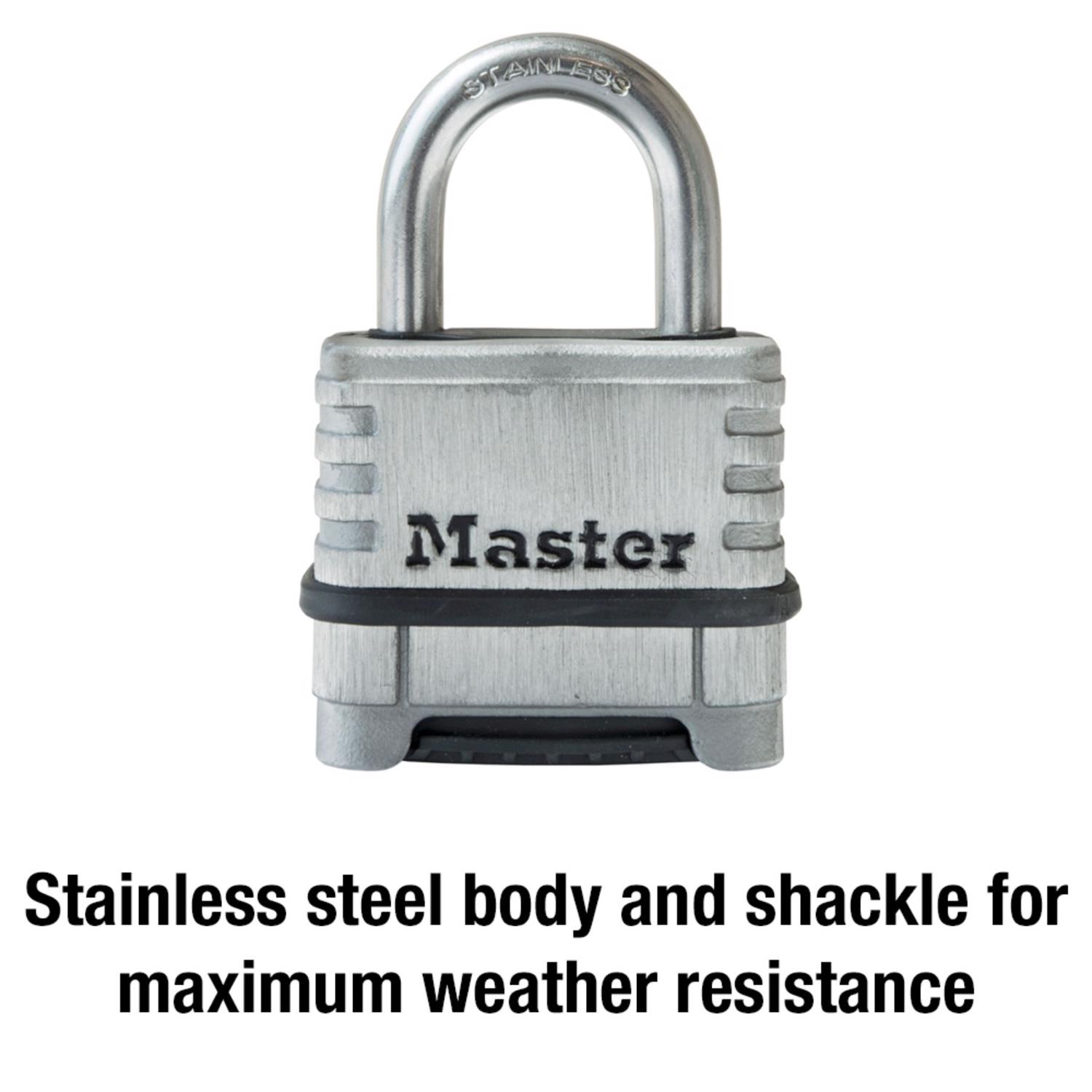 Master Lock 2.25 in. W Stainless Steel 4-Dial Combination Padlock - Jamoozus