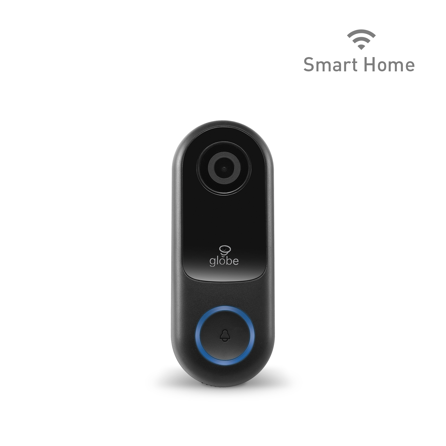 Globe Electric Wi-Fi Smart Home Black/Gray ABS/Polycarbonate Wired Smart-Enabled Video Doorbell - Jamoozus