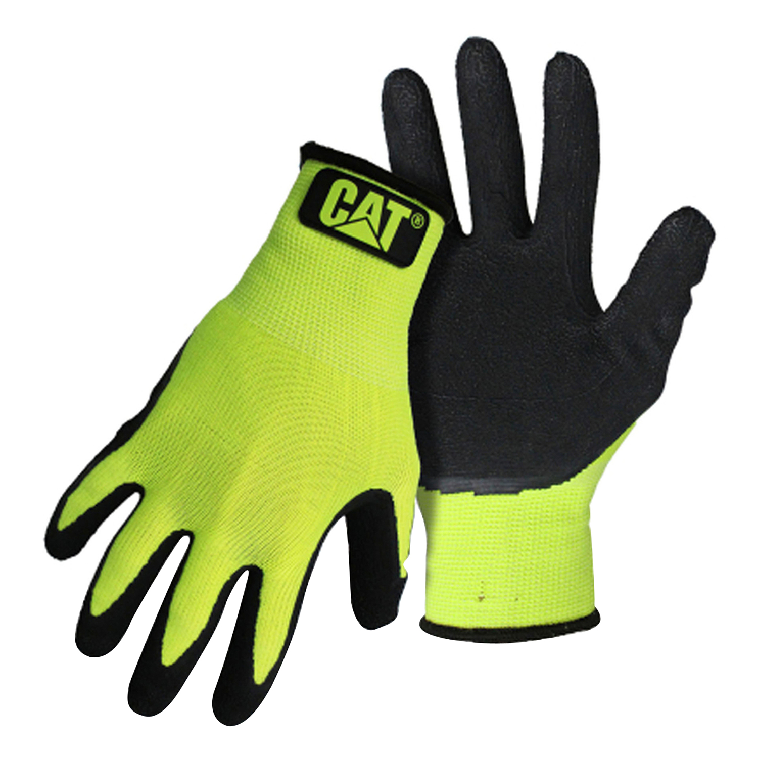 Cat Dipped Palm Gloves Black/High-Vis Green XL 1 pair - Jamoozus