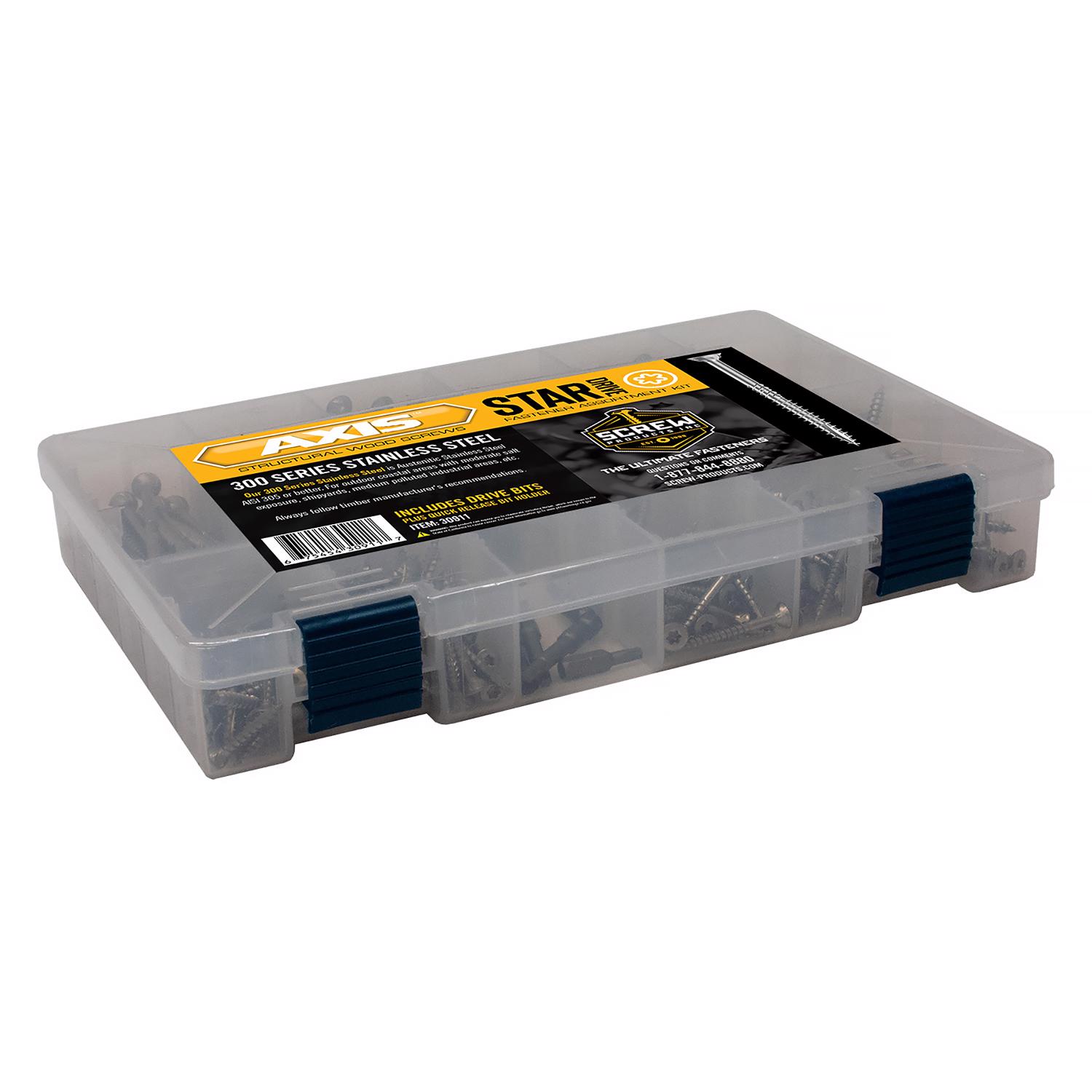 Screw Products AXIS 300 Series Assorted Star Wood Screw Assortment 1 pk - Jamoozus