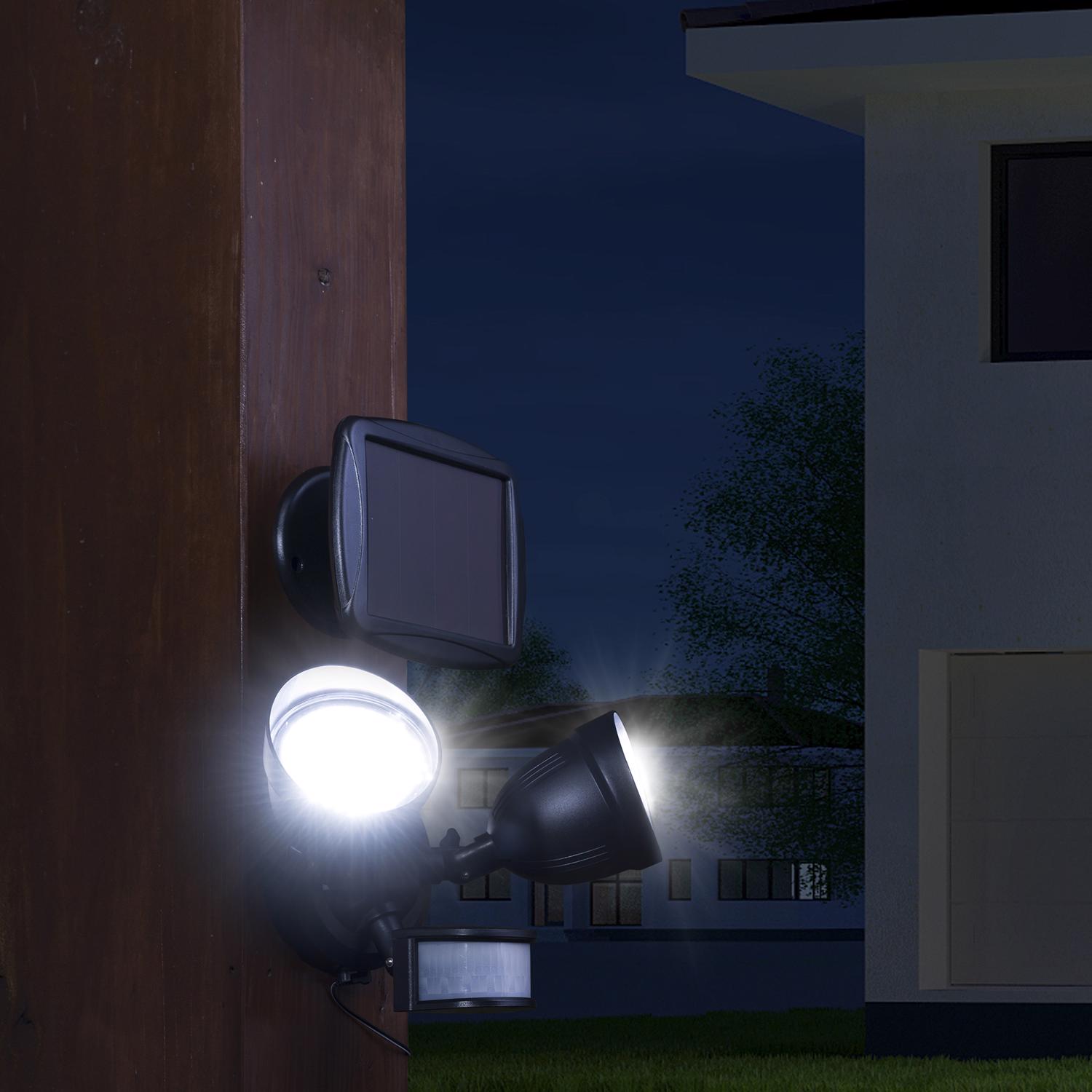 Glitzhome Dusk to Dawn Solar Powered LED Black Security Floodlight - Jamoozus