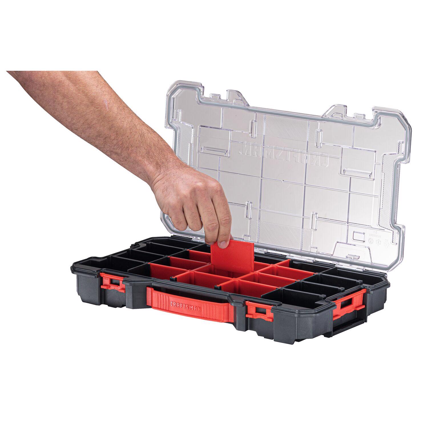 Craftsman VersaStack 9.84 in. W X 2.73 in. H Small Parts Bin Plastic 20 compartments Black/Red - Jamoozus