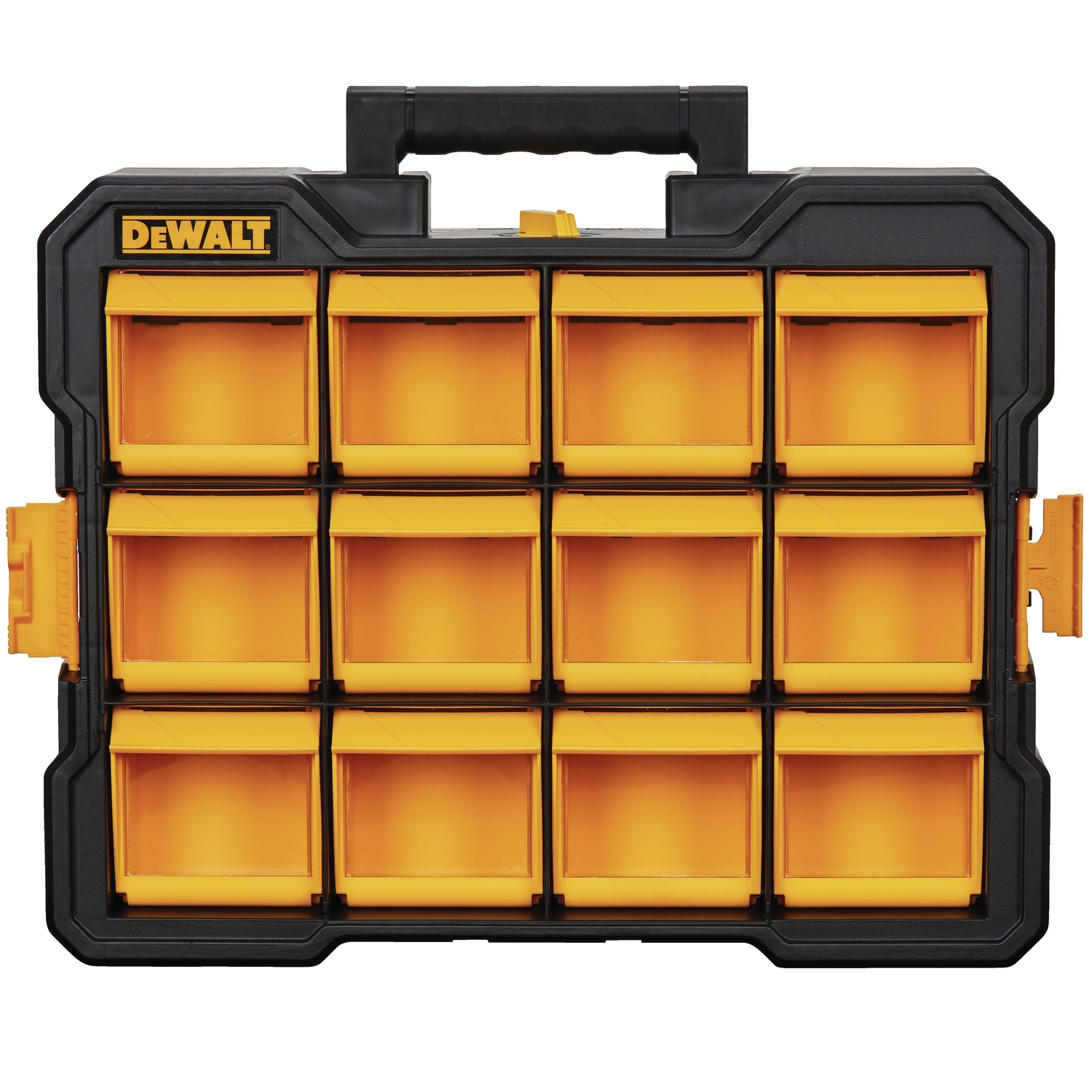 DeWalt 4.2 in. W X 13.5 in. H Flip Bin Storage Organizer Plastic 12 compartments Yellow - Jamoozus