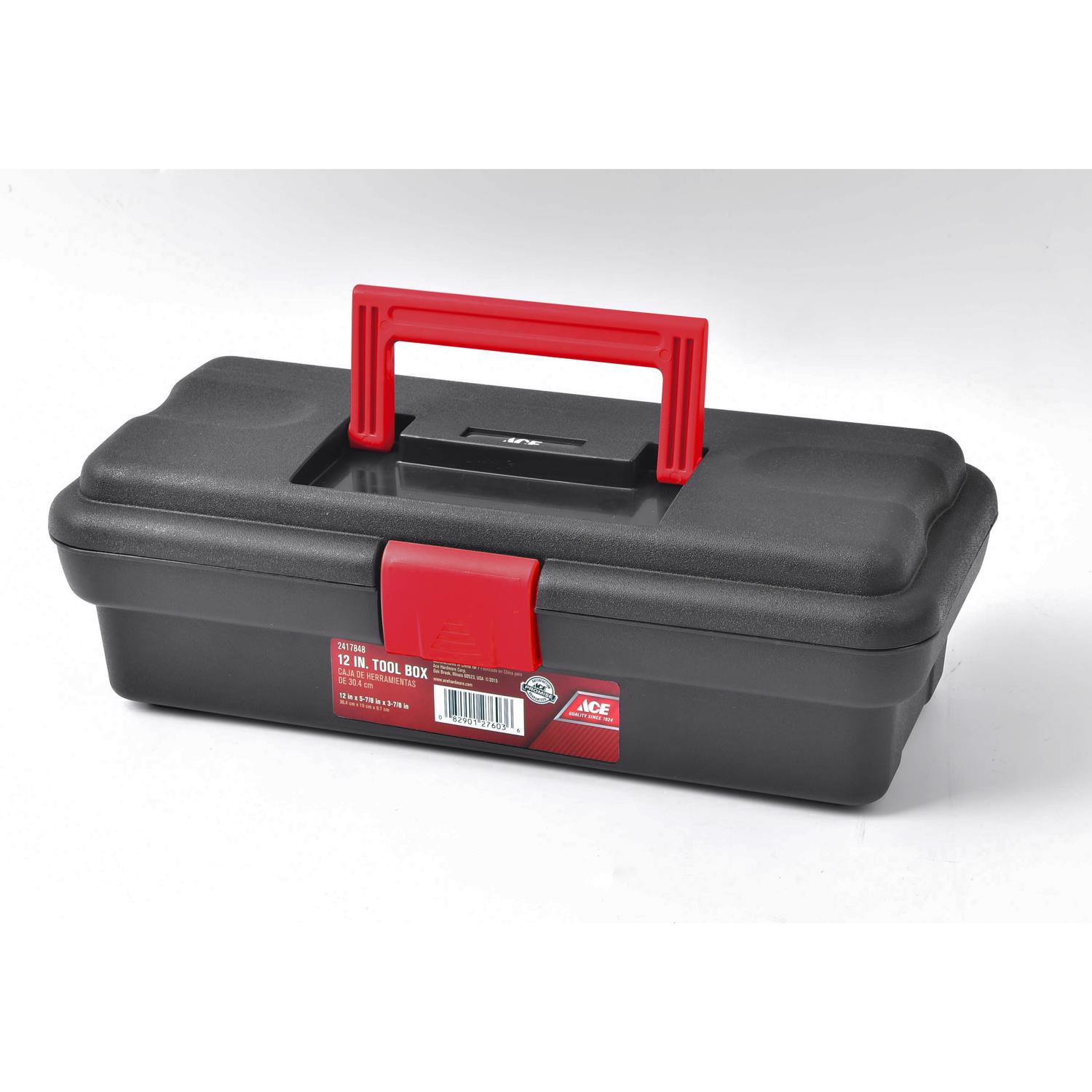 Ace 12 in. One Latch Tool Box Black/Red - Jamoozus