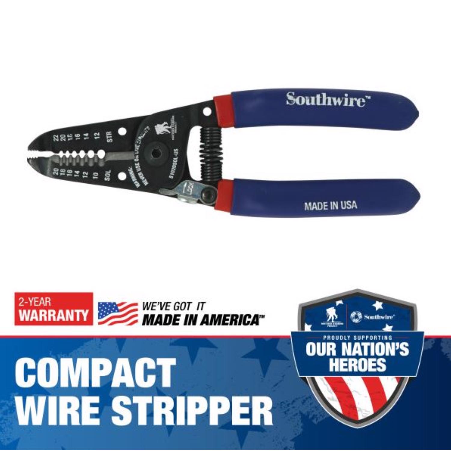 Southwire Wounded Warrior Project 10-20 Solid and 12-22 Stranded AWG Wire Stripper - Jamoozus