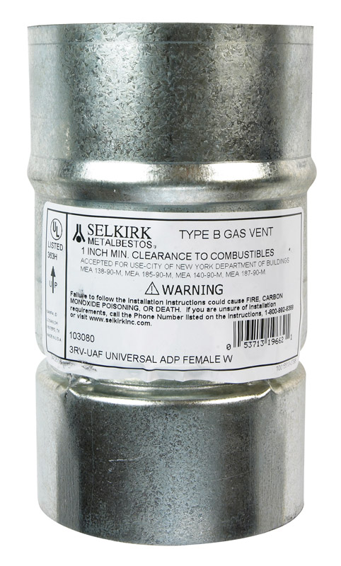 Selkirk Adjustable 3 in. D Stainless Steel Universal Female Adapter - Jamoozus
