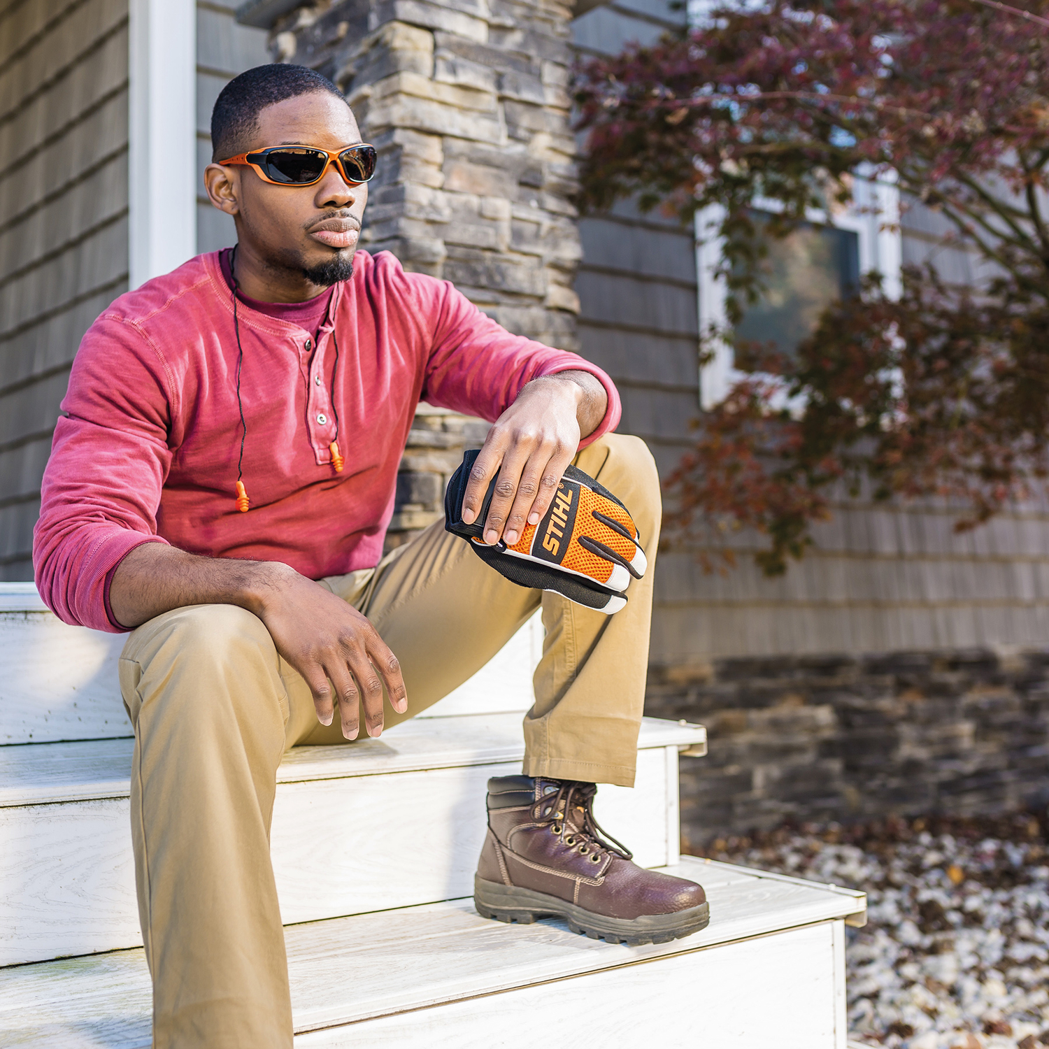 STIHL Meshback Gloves Orange/White XL 1 pair - Jamoozus