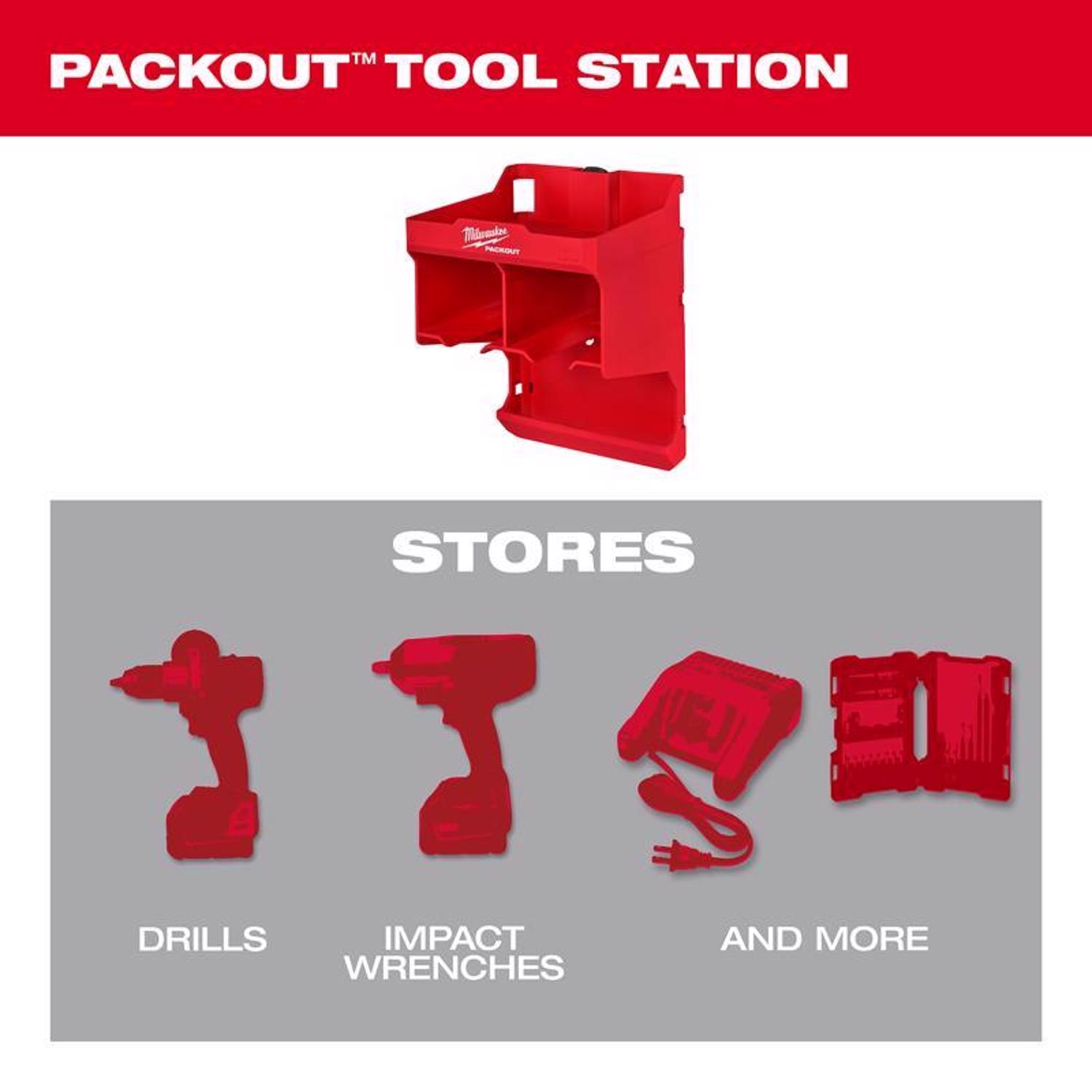 Milwaukee PACKOUT SHOP STORAGE Garage Organizer Tool Station Black/Red - Jamoozus