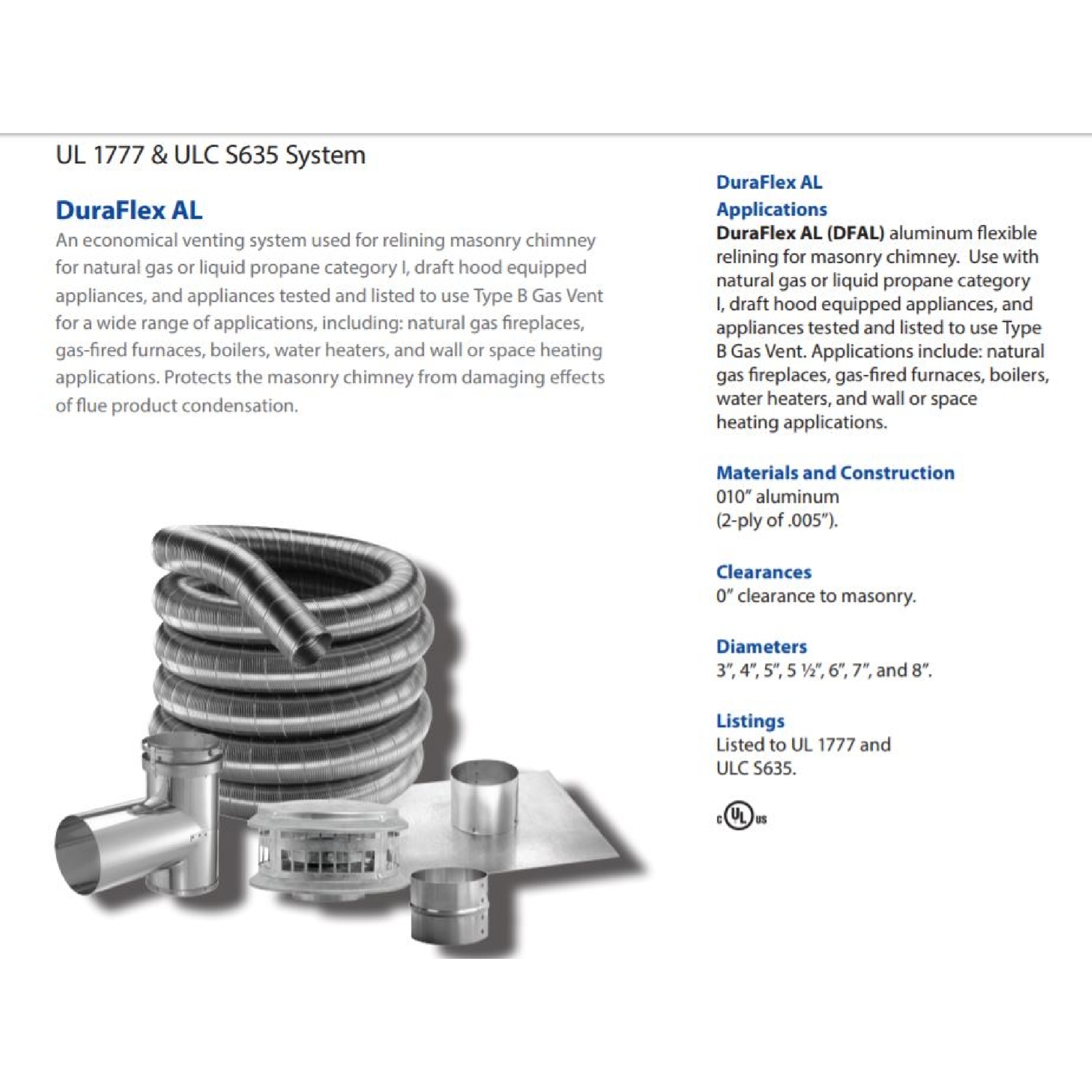 DuraVent DuraFlex 4 in. D Chimney Relining Pipe - Jamoozus