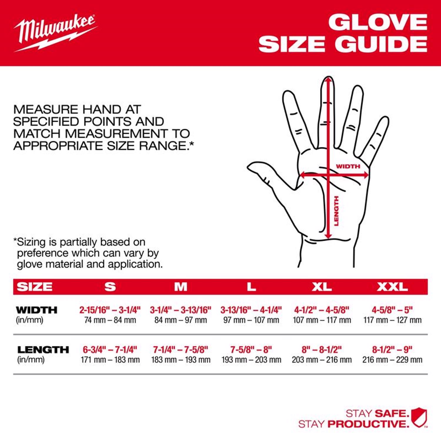 Milwaukee Performance Work Gloves Red L 1 pair - Jamoozus