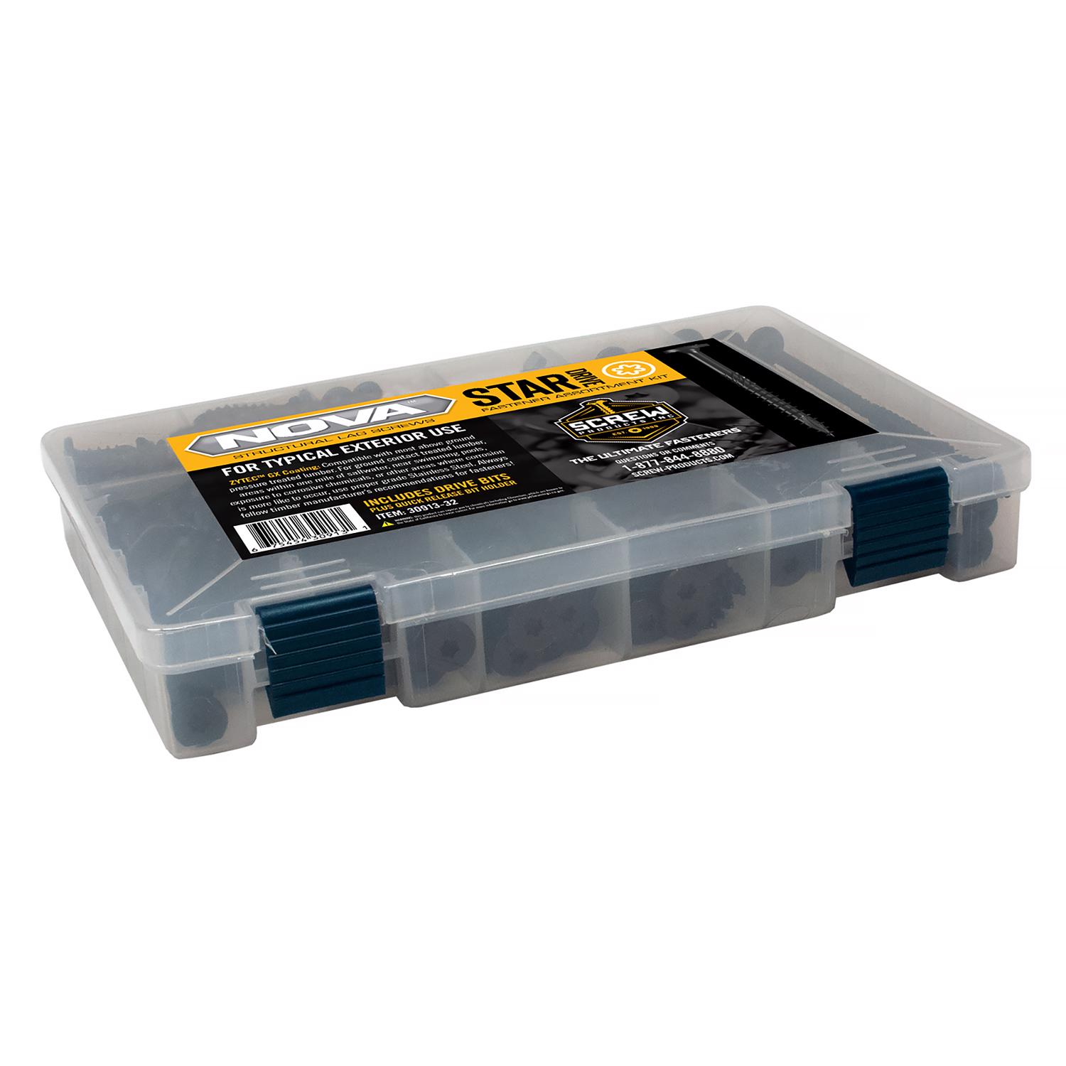 Screw Products NOVA Assorted Star Black Wood Screw Assortment 1 pk - Jamoozus