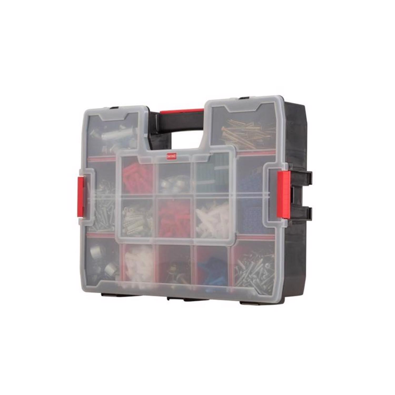 Craftsman 13 in. W X 3.5 in. H X 17.5 in. D Storage Organizer Plastic 15 compartments Black/Red - Jamoozus