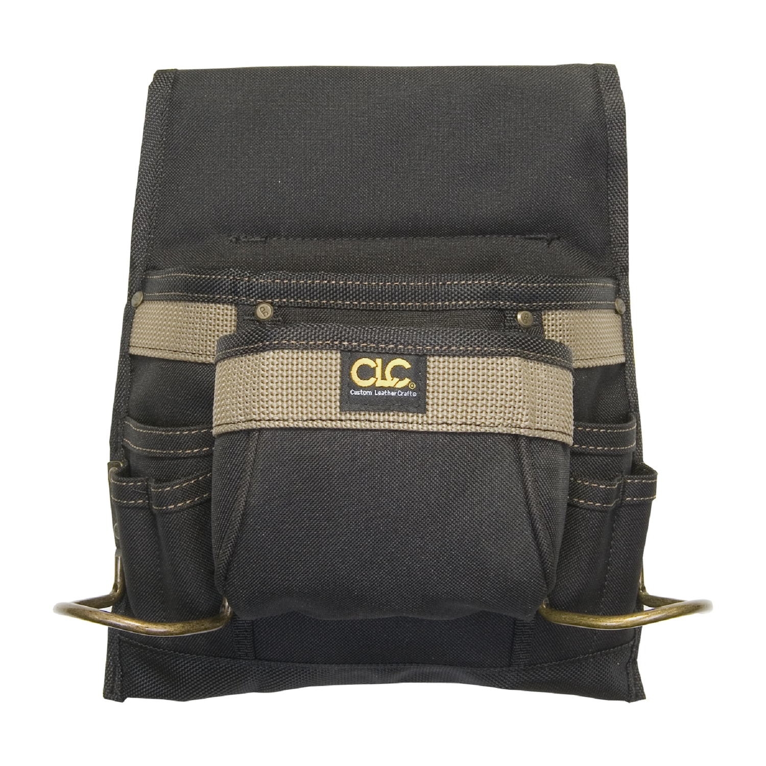 CLC 3 in. W X 12.75 in. H Polyester Tool Bag 8 pocket Black/Tan 1 pc - Jamoozus