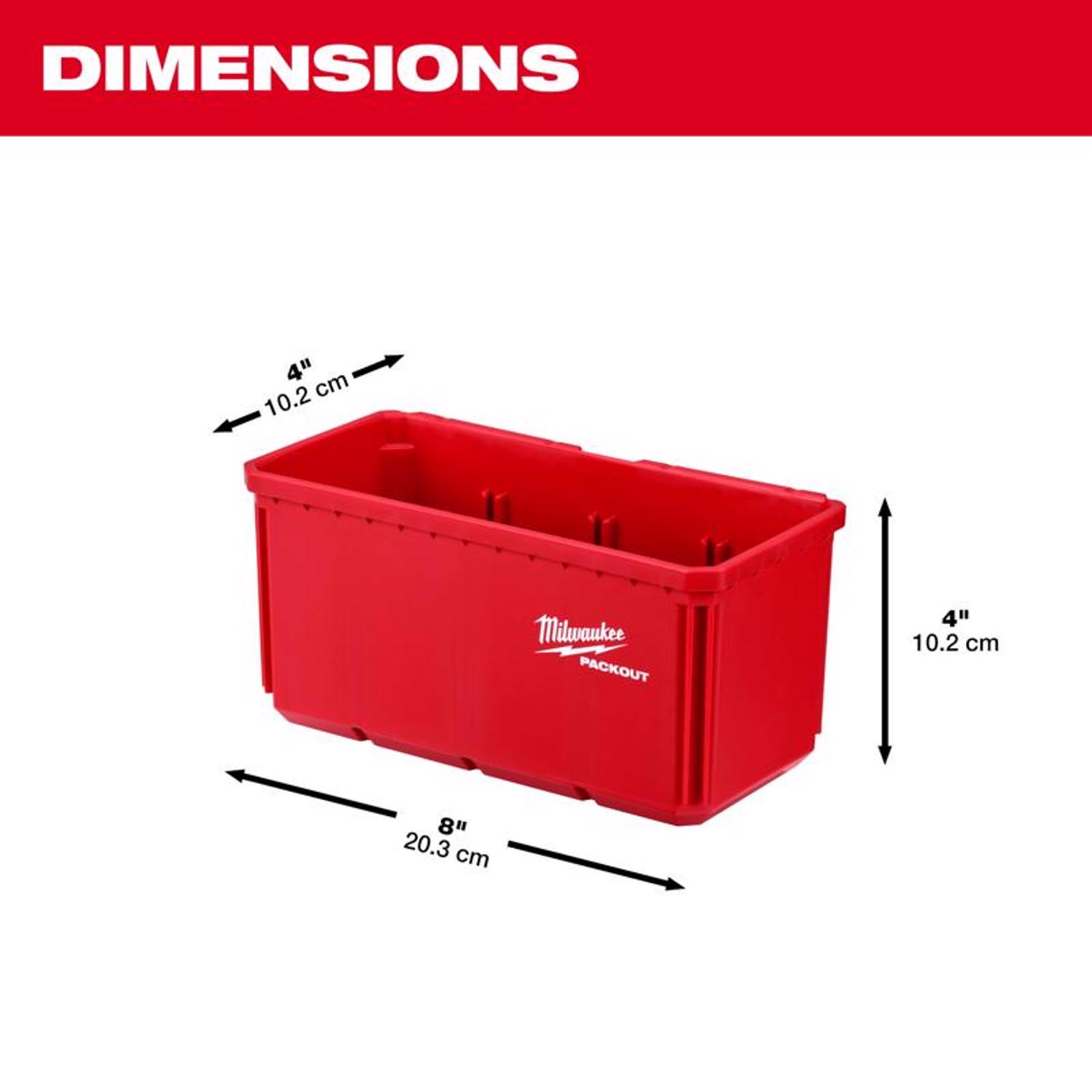 Milwaukee PACKOUT SHOP STORAGE Garage Organizer Large Parts Bin Set Red - Jamoozus