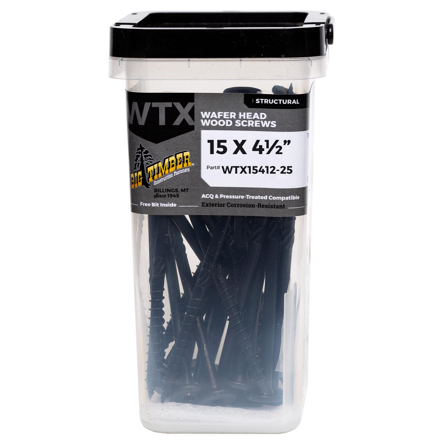 Big Timber No. 15 X 4-1/2 in. L Star Black Structural Wood Screws 400 pk - Jamoozus