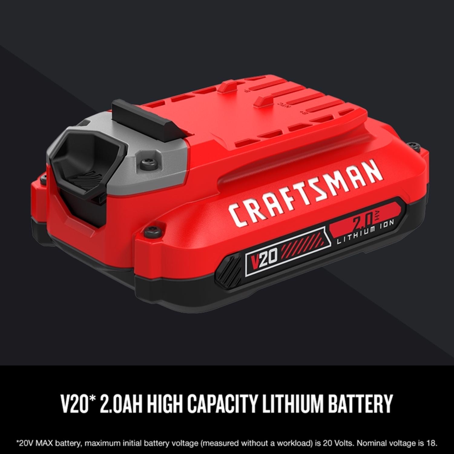 Craftsman V20 CMCB202-2CK 2 Ah Lithium-Ion Starter Kit 3 pc - Jamoozus