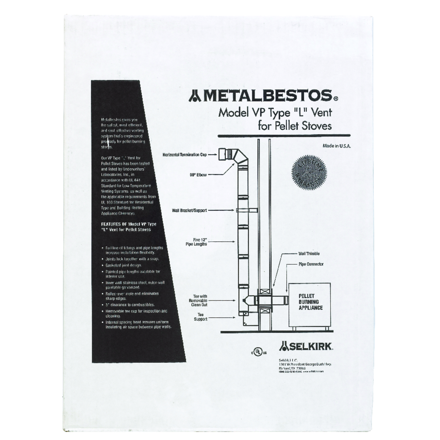 Selkirk 3 in. D X 14 in. L Stainless Steel Pellet Kit - Jamoozus