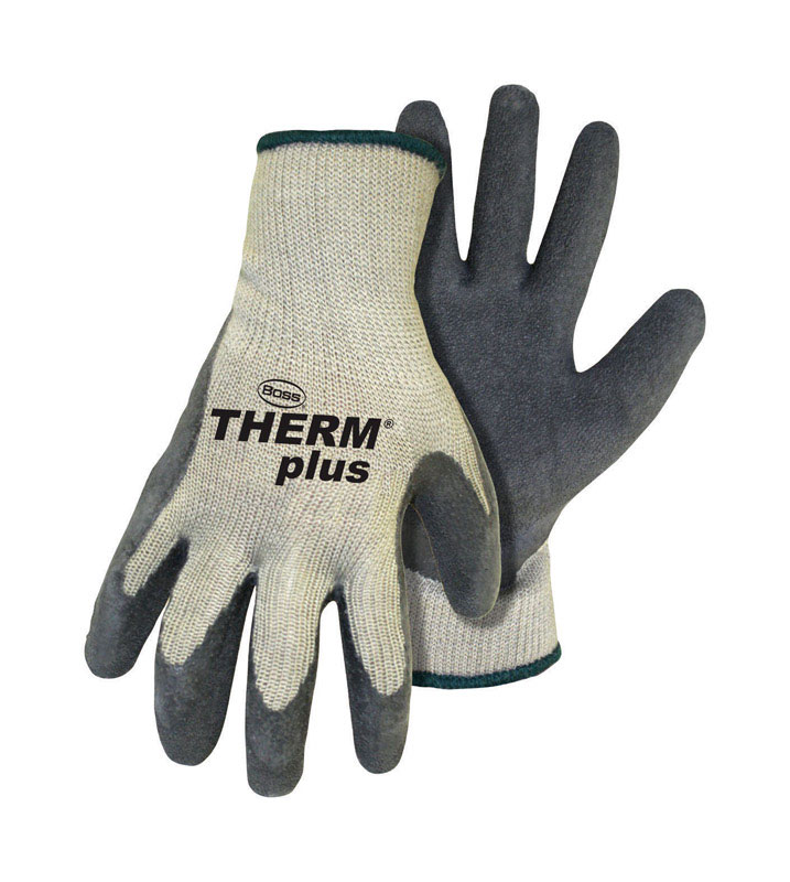 Boss Therm Plus Men's Indoor/Outdoor String Knit Work Gloves Gray/White XL 1 pair - Jamoozus