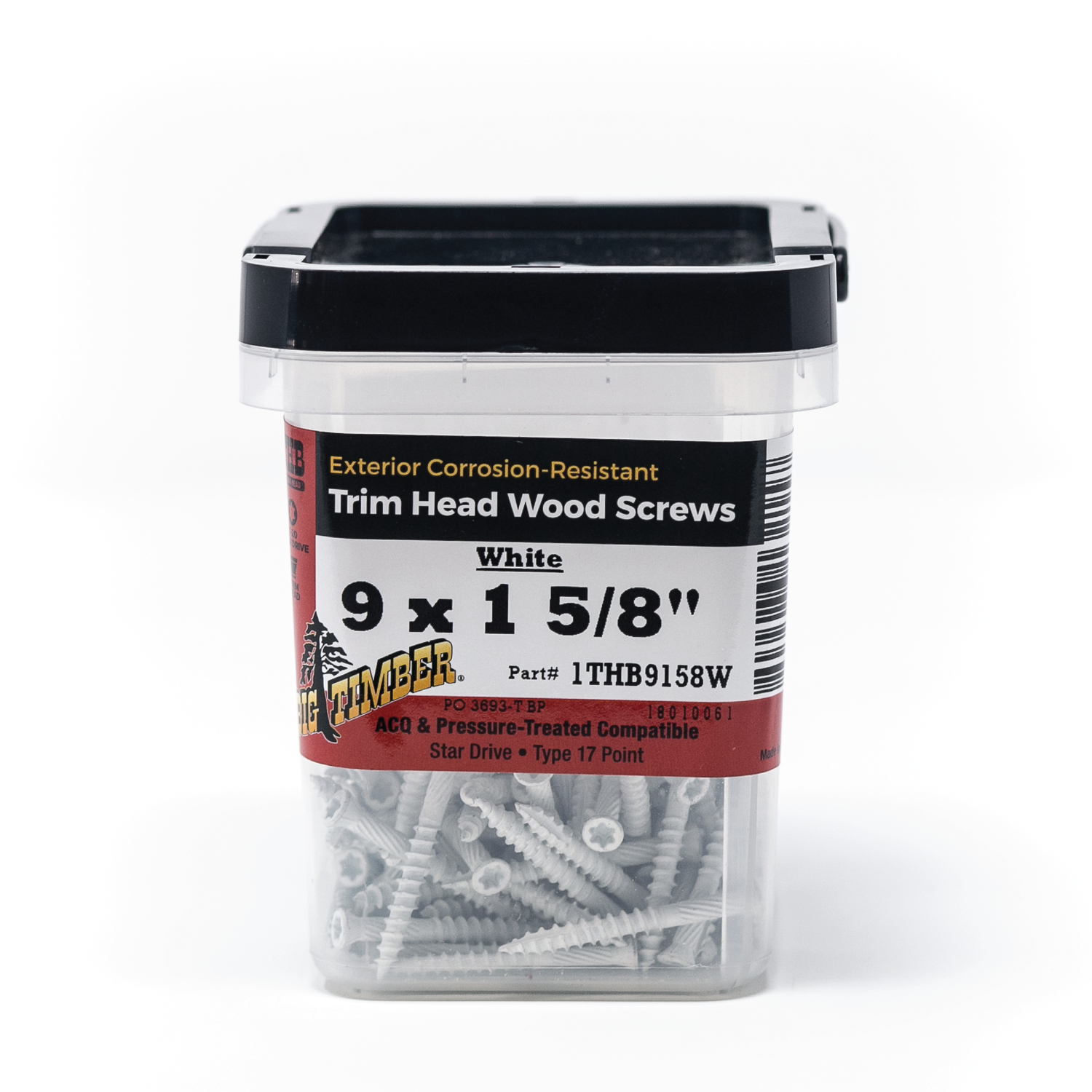 Big Timber No. 9 X 1 5/8 in. L Star White Wood Screws 1 lb 158 pk - Jamoozus