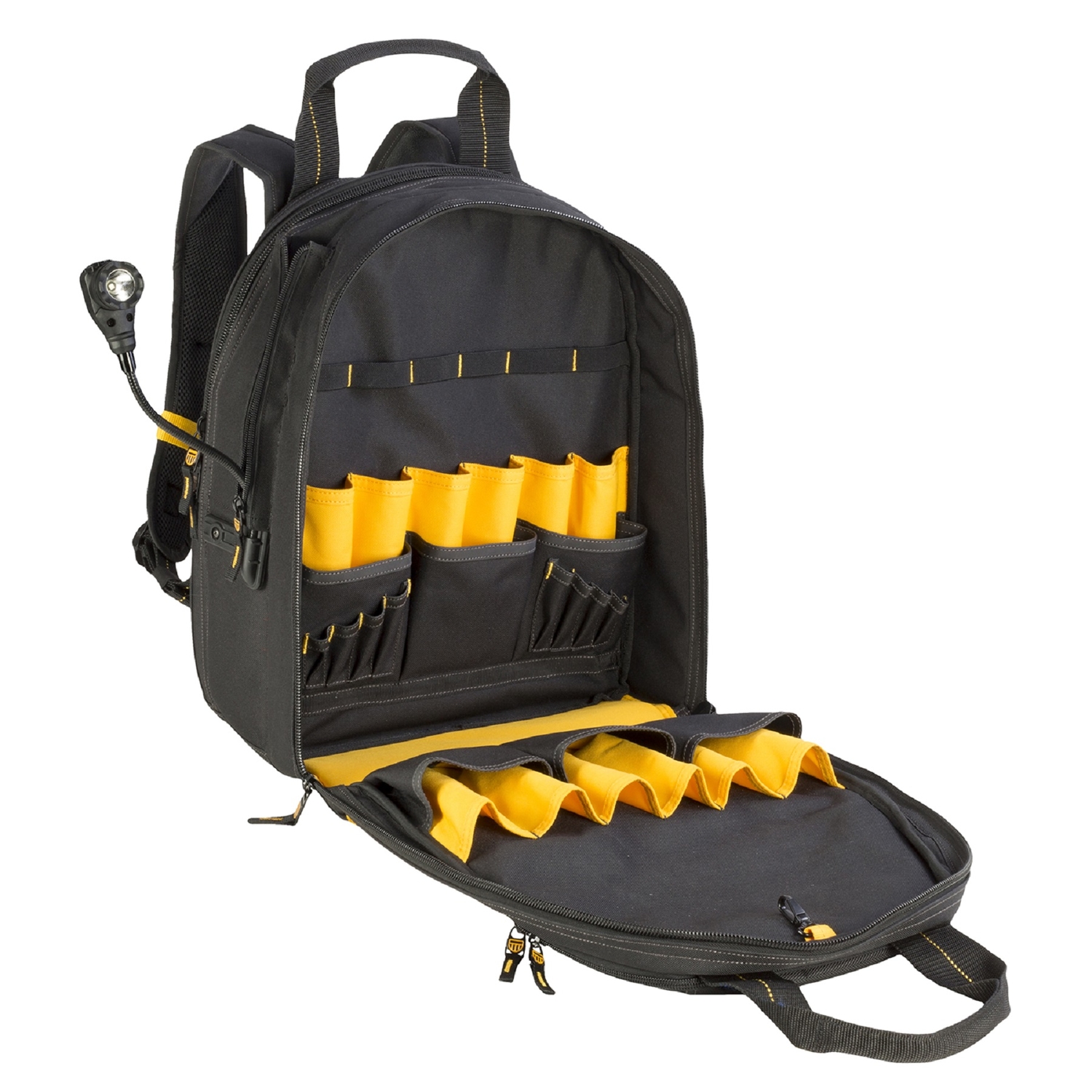 DeWalt 21.75 in. W X 17 in. H Ballistic Polyester Backpack Tool Bag 33 pocket Black/Yellow 1 pc - Jamoozus