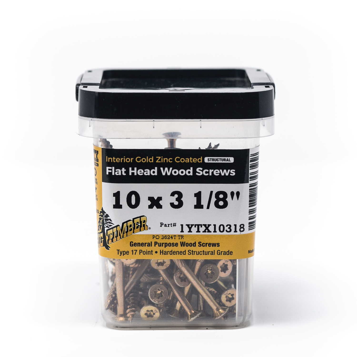 Big Timber No. 10 X 3-1/8 in. L Star Yellow Zinc Wood Screws 1 lb 61 pk - Jamoozus