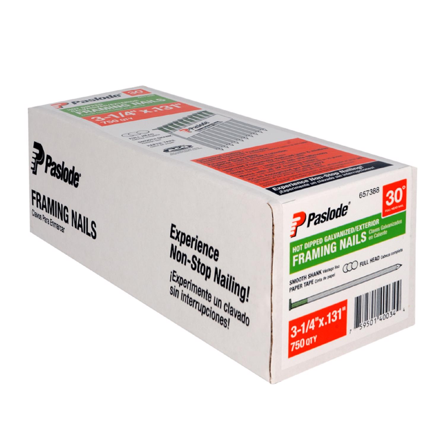 Paslode 3-1/4 in. Framing Hot-Dipped Galvanized Steel Nail Full Round Head - Jamoozus