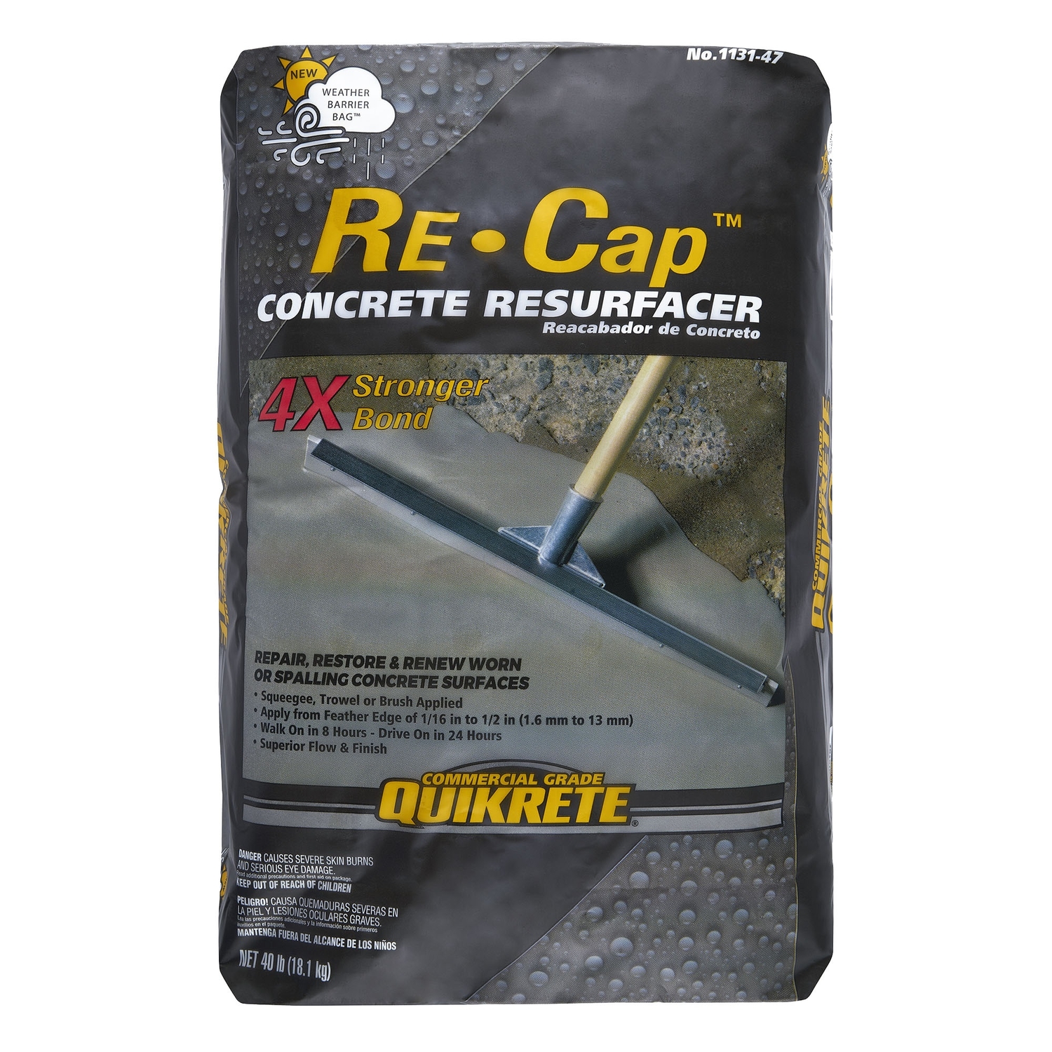 Quikrete Re-Cap Concrete Resurfacer 40 lb Gray - Jamoozus
