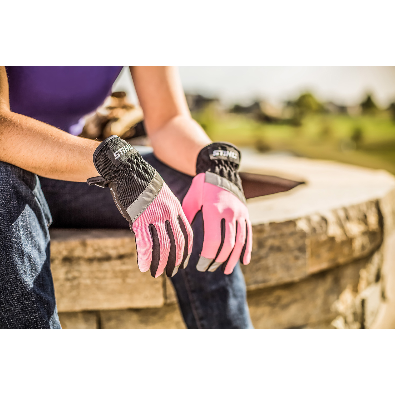 STIHL Cotton Candy S Spandex Black/Pink Gloves - Jamoozus